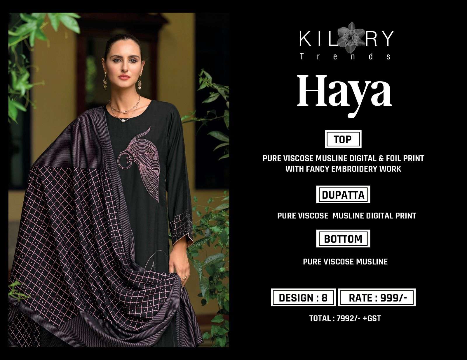 KILORY TRENDZ HAYA VISCOSE FANCY EMBROIDERY WORK SUIT