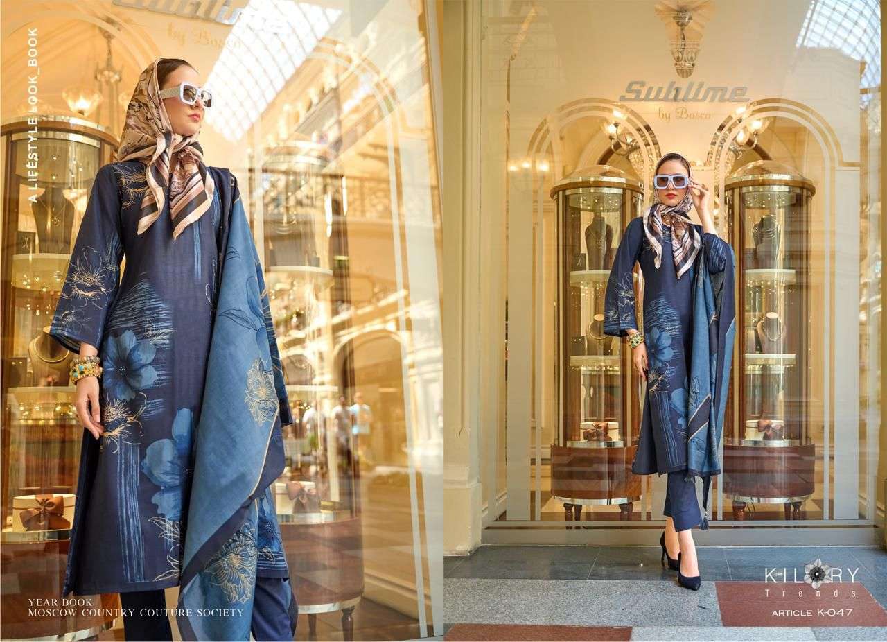  KILORY TRENDZ PRADA VISCOSE DIGITAL PRINT WITH FANCY WORK SUIT