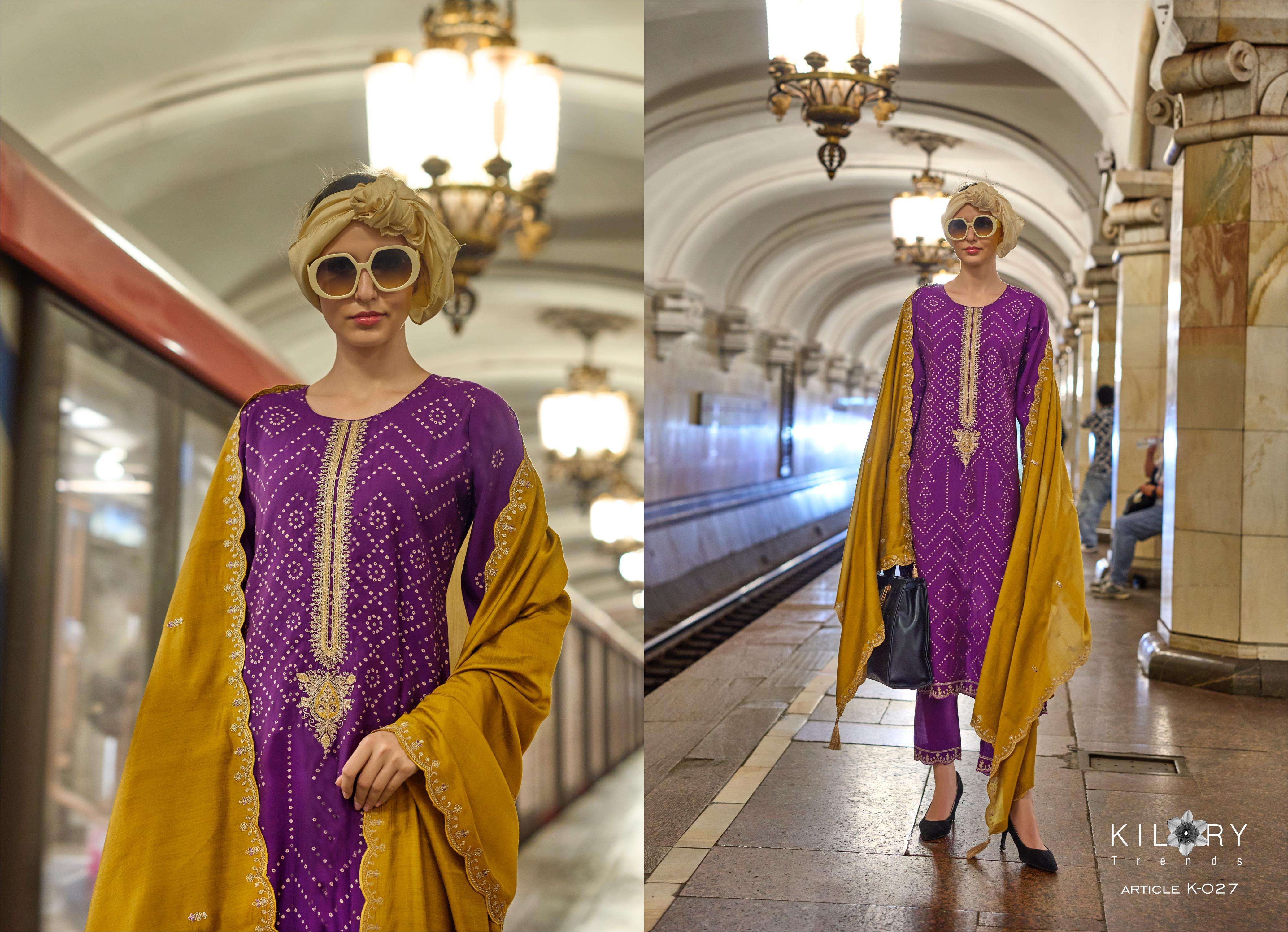 KILORY TRENDZ SILK OF BANDHEJ VOL 3 VISCOSE EMBROIDERY WORK SUIT