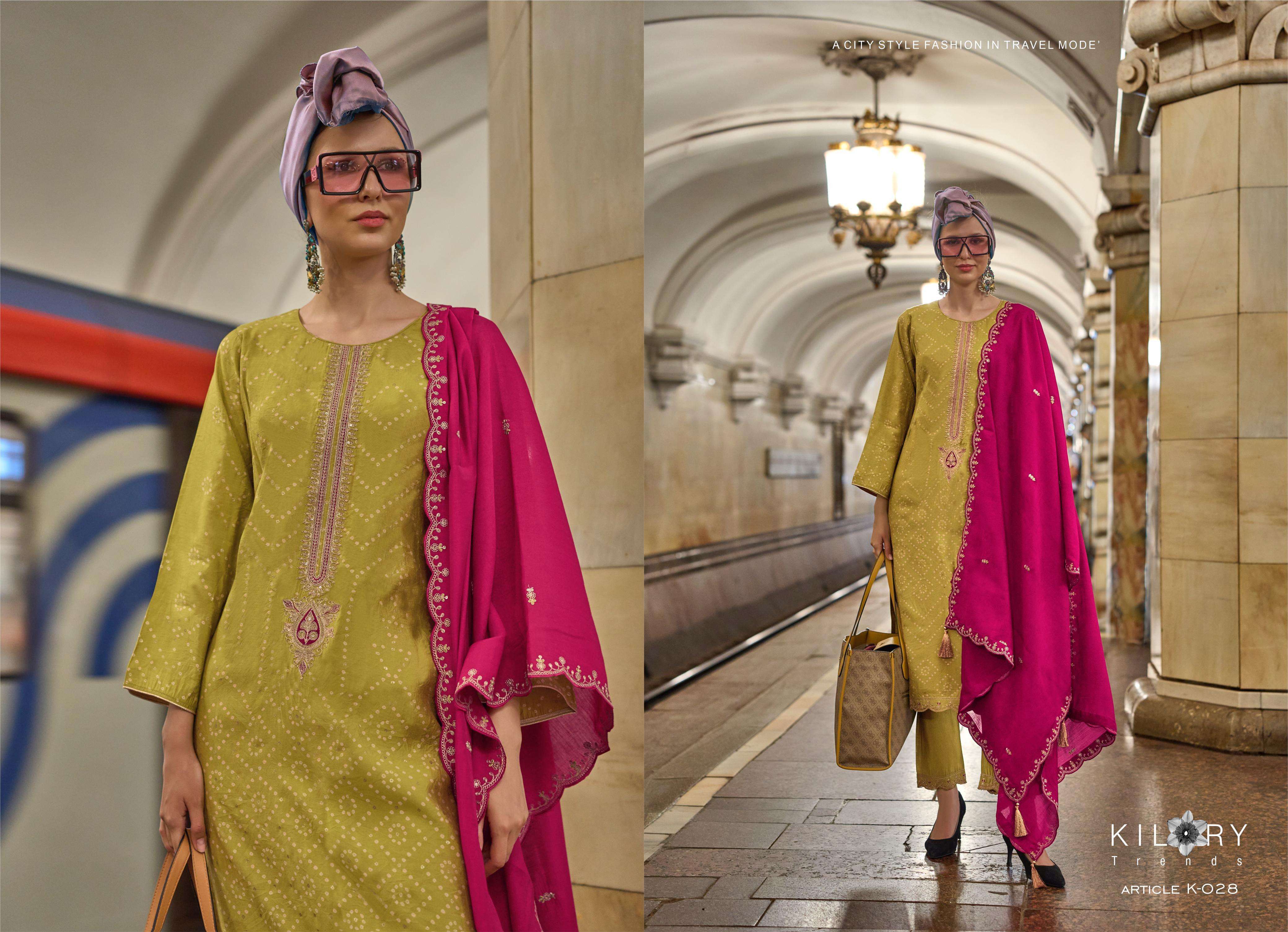 KILORY TRENDZ SILK OF BANDHEJ VOL 3 VISCOSE EMBROIDERY WORK SUIT