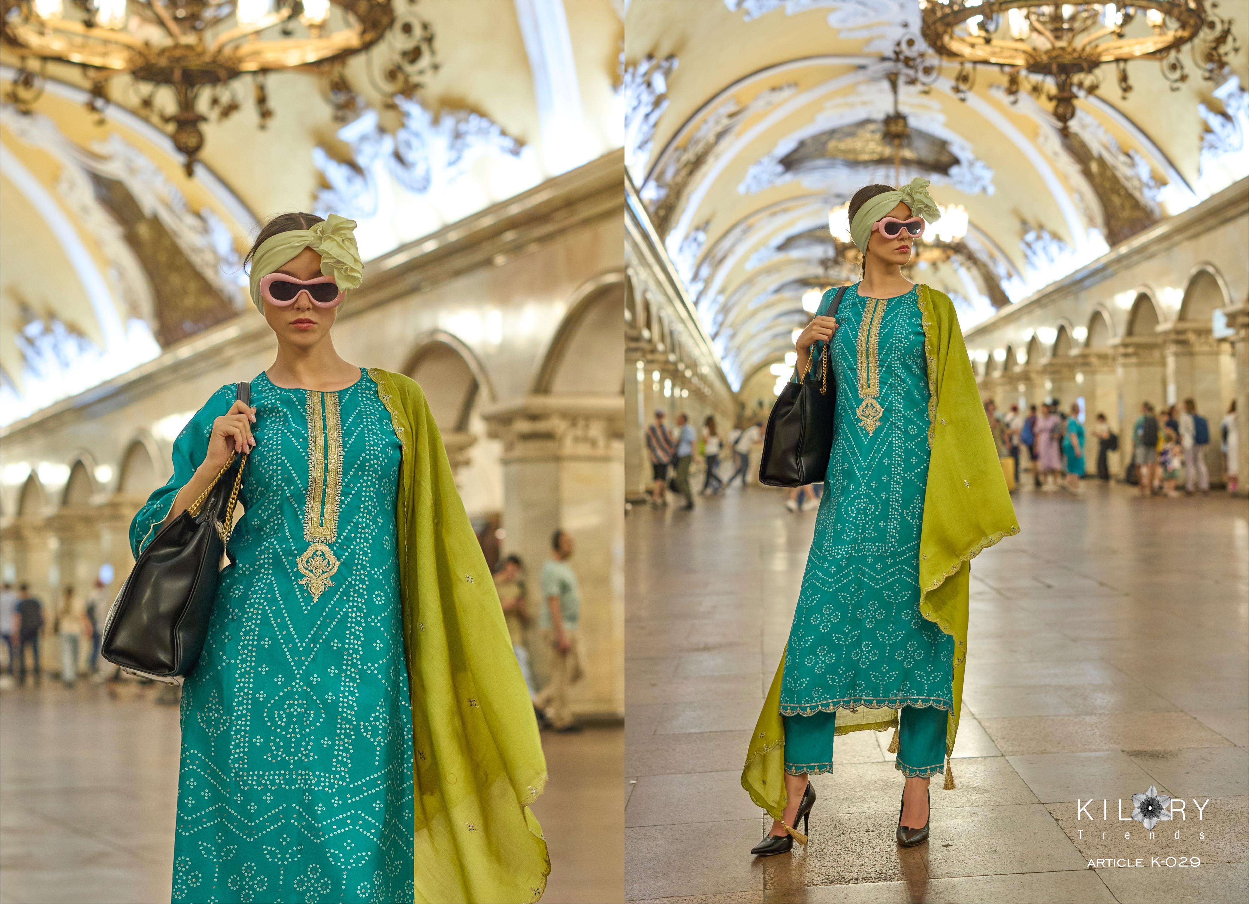 KILORY TRENDZ SILK OF BANDHEJ VOL 3 VISCOSE EMBROIDERY WORK SUIT