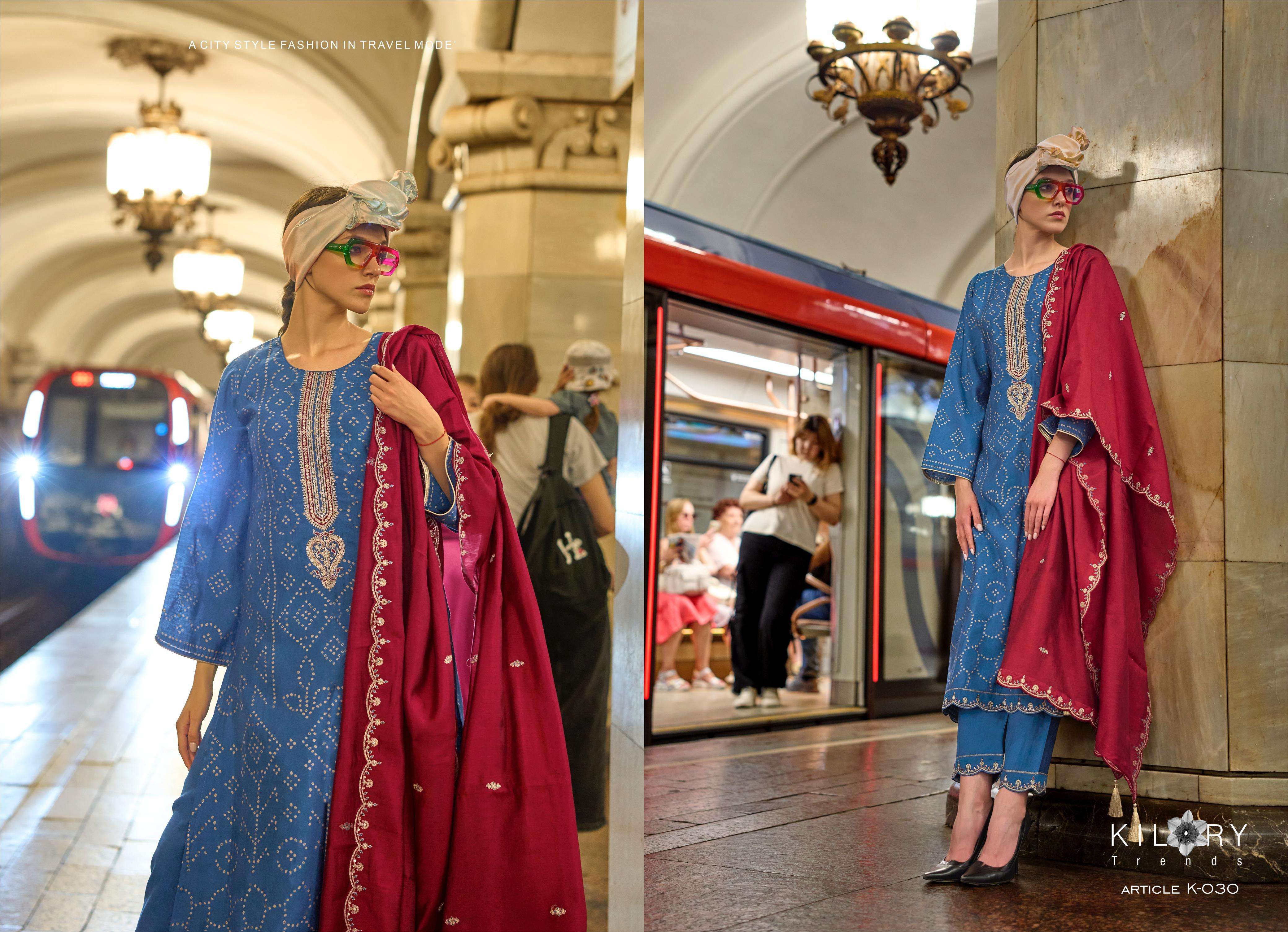 KILORY TRENDZ SILK OF BANDHEJ VOL 3 VISCOSE EMBROIDERY WORK SUIT
