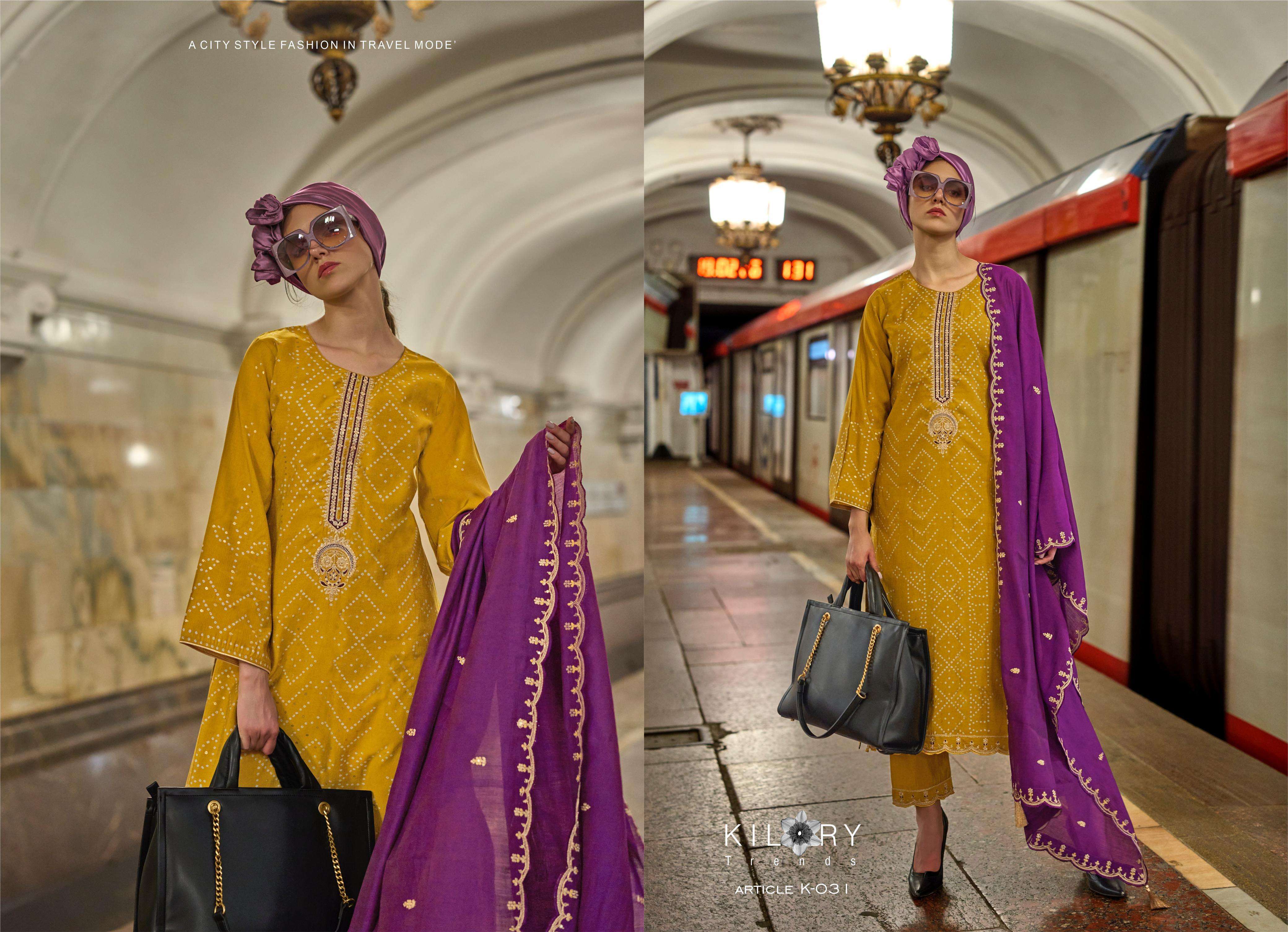 KILORY TRENDZ SILK OF BANDHEJ VOL 3 VISCOSE EMBROIDERY WORK SUIT