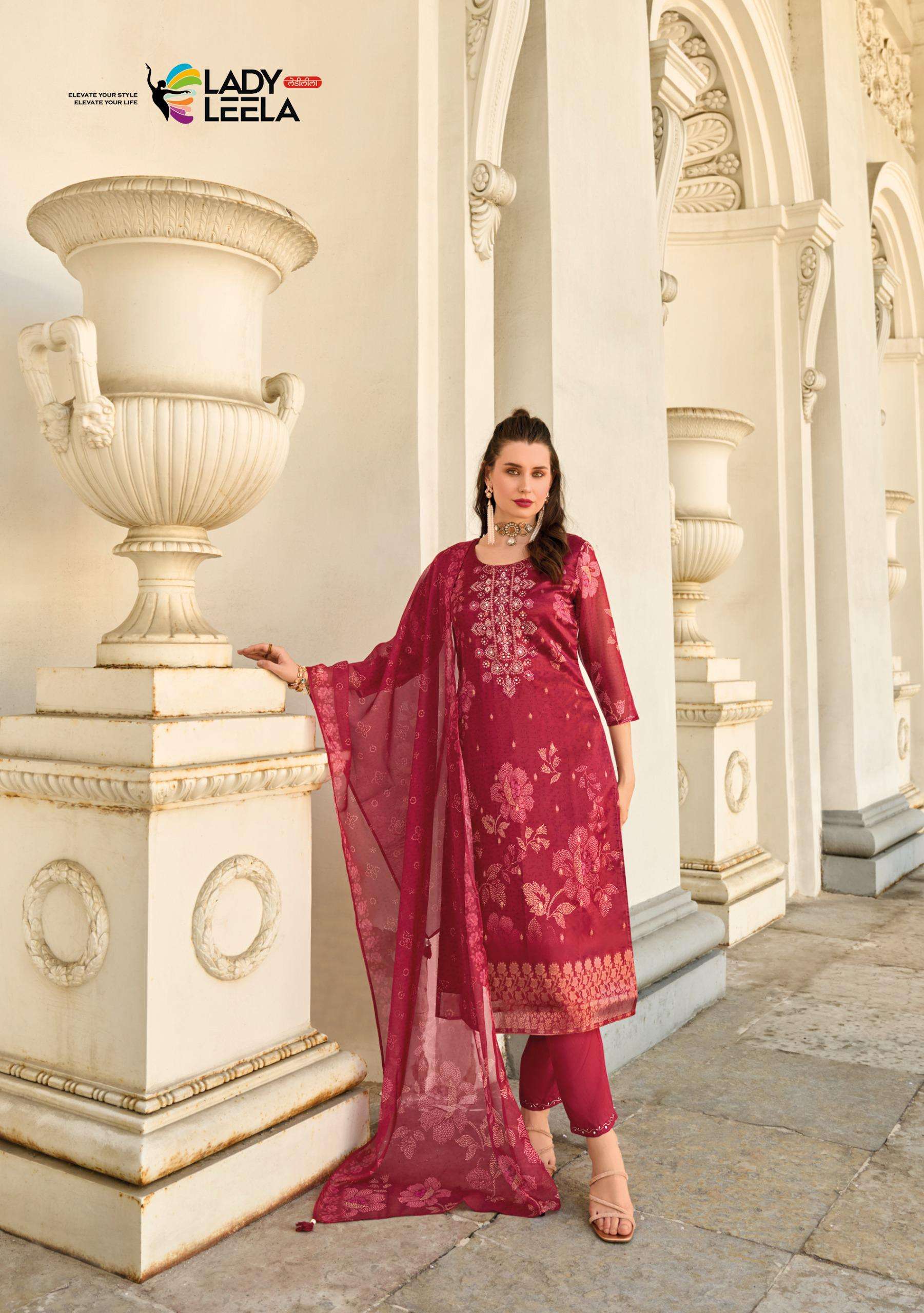 LADY LEELA QURBAT VISCOSE FANCY WORKS KURTI COMBO SET 