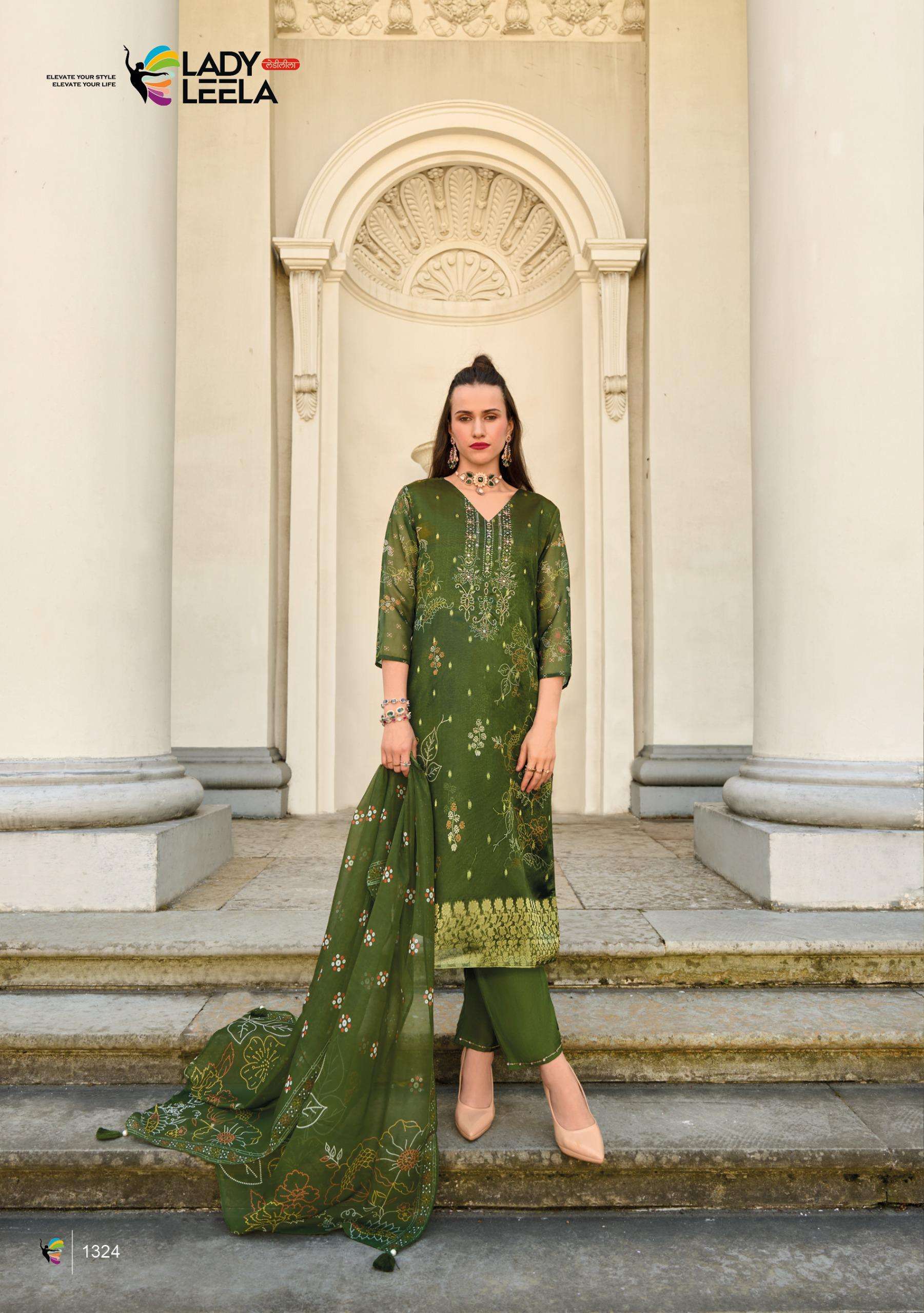 LADY LEELA QURBAT VISCOSE FANCY WORKS KURTI COMBO SET 