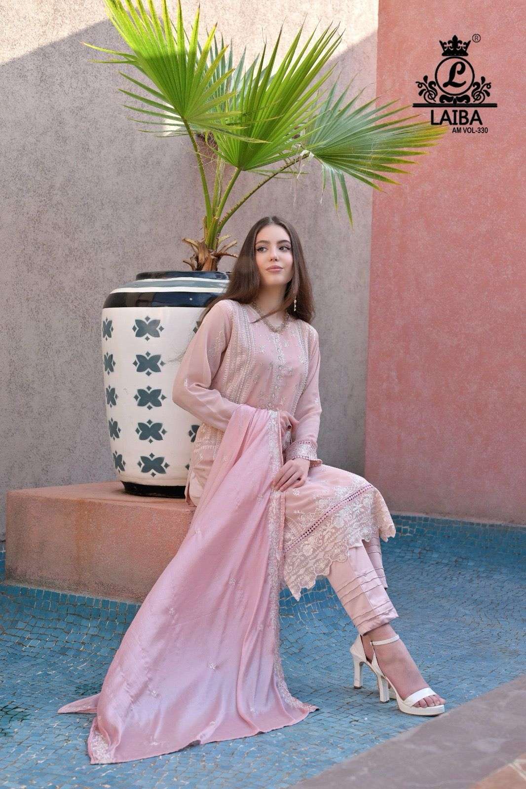 LAIBA THE DESIGNER STUDIO AM VOL 330 GEORGETTE DESIGNER SUIT