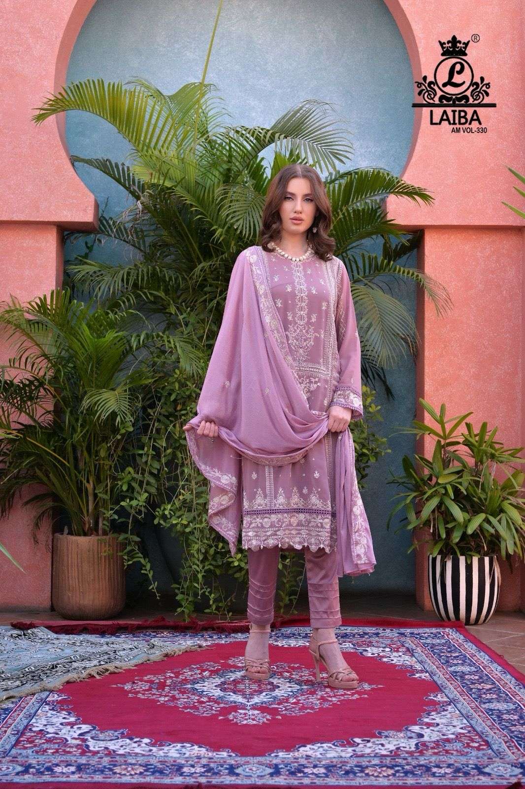LAIBA THE DESIGNER STUDIO AM VOL 330 GEORGETTE DESIGNER SUIT