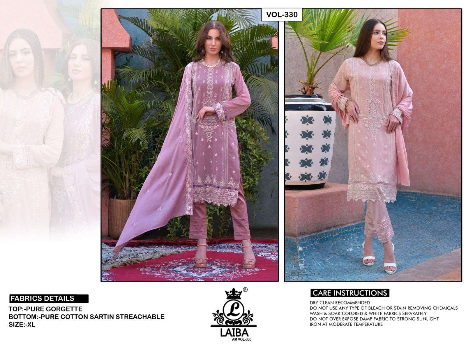 LAIBA THE DESIGNER STUDIO AM VOL 330 GEORGETTE DESIGNER SUIT