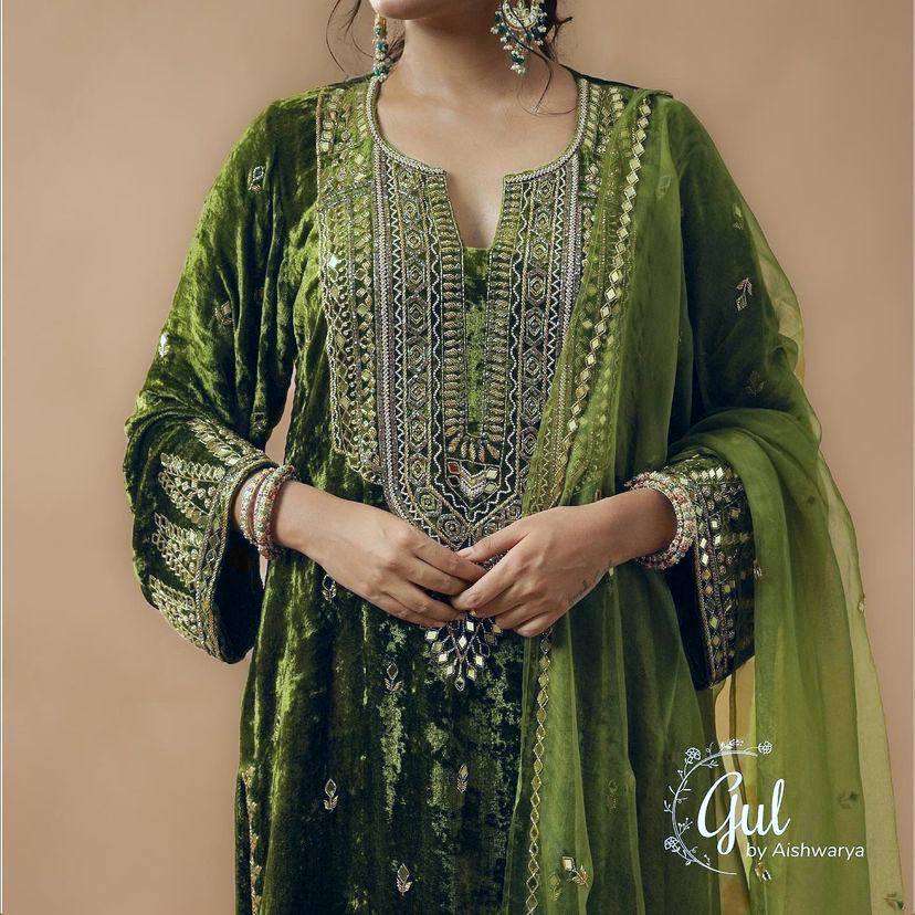 LC 1294 VELVET KURTI SET