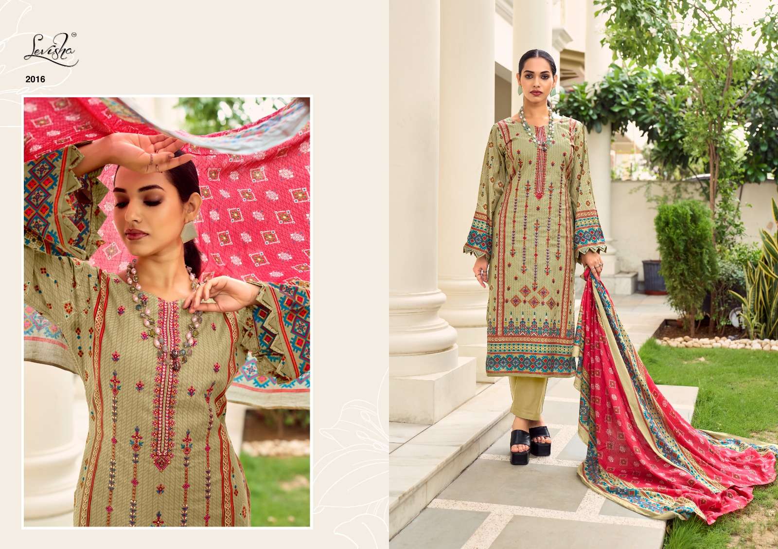 LEVISHA SANA SAMIYA VOL 2 COTTON PRINT WIITH FANCY WORK SUIT
