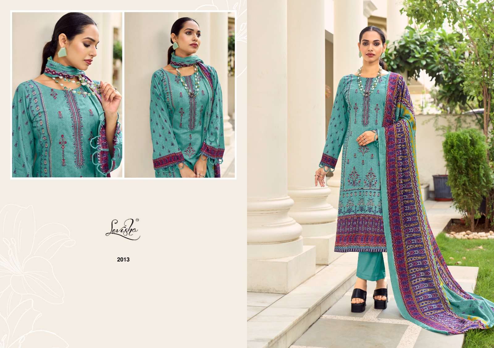 LEVISHA SANA SAMIYA VOL 2 COTTON PRINT WIITH FANCY WORK SUIT