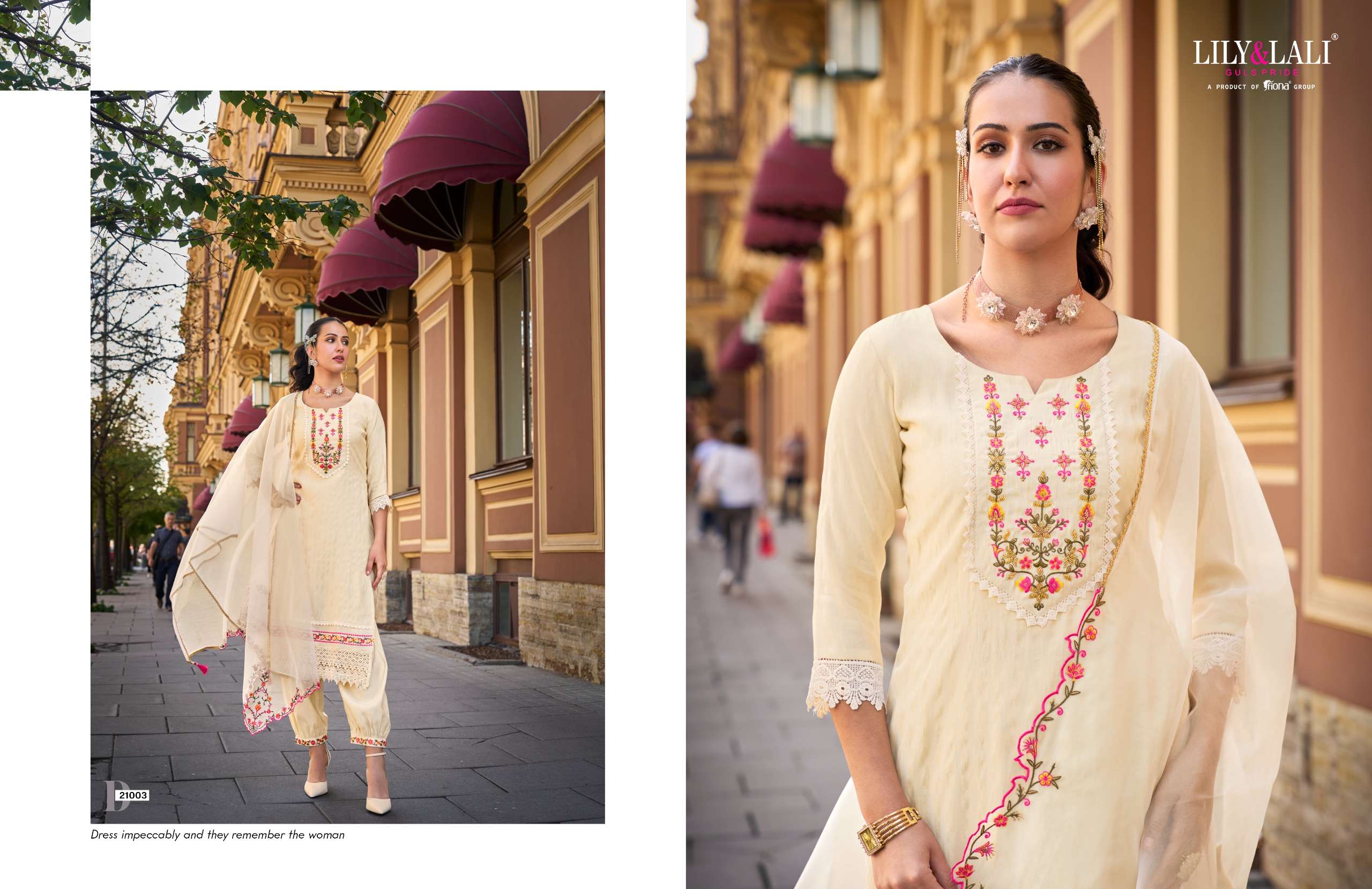 LILY AND LALI MEHWISH SILK JACQUARD READY MADE SUIT