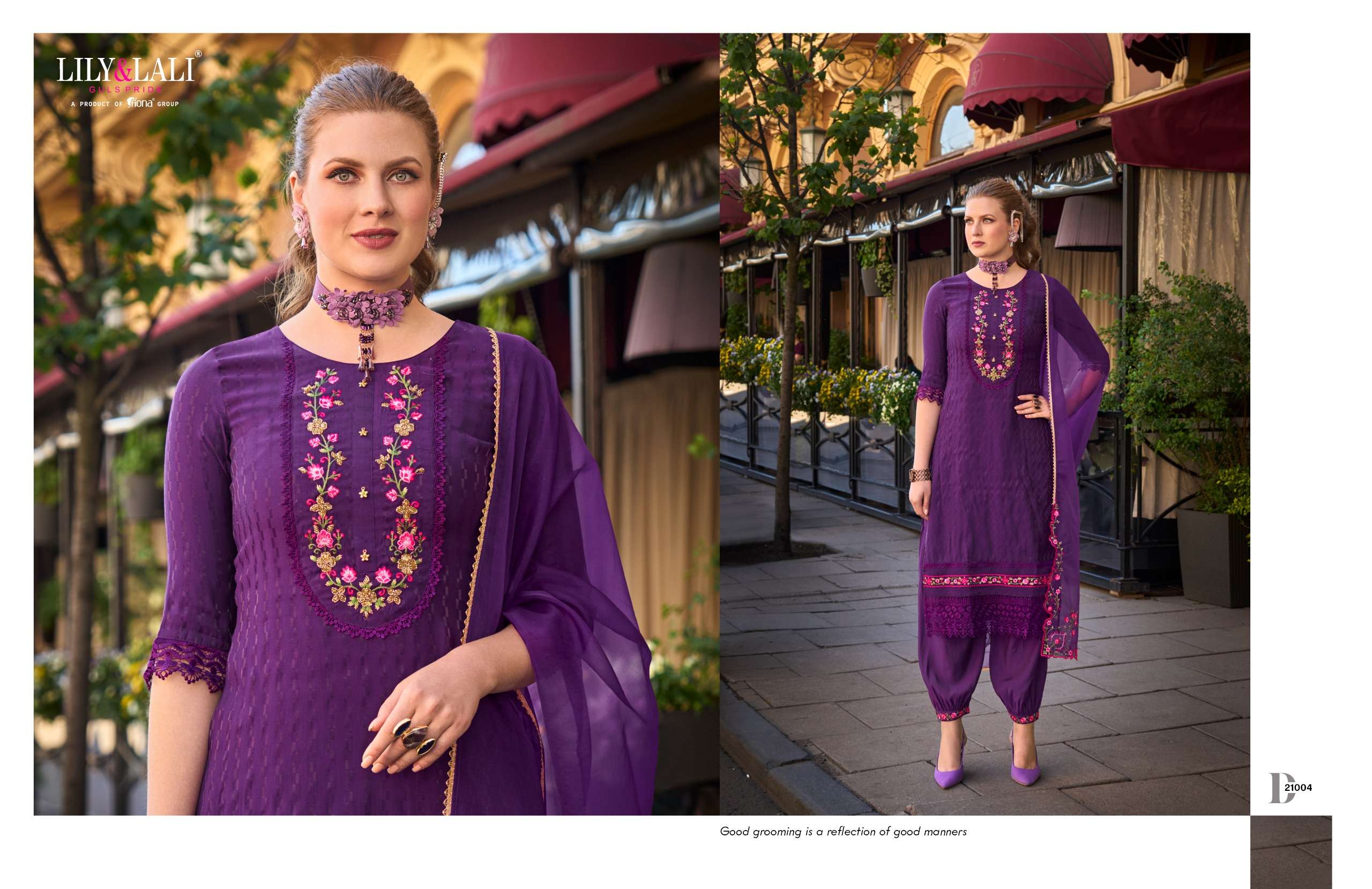 LILY AND LALI MEHWISH SILK JACQUARD READY MADE SUIT