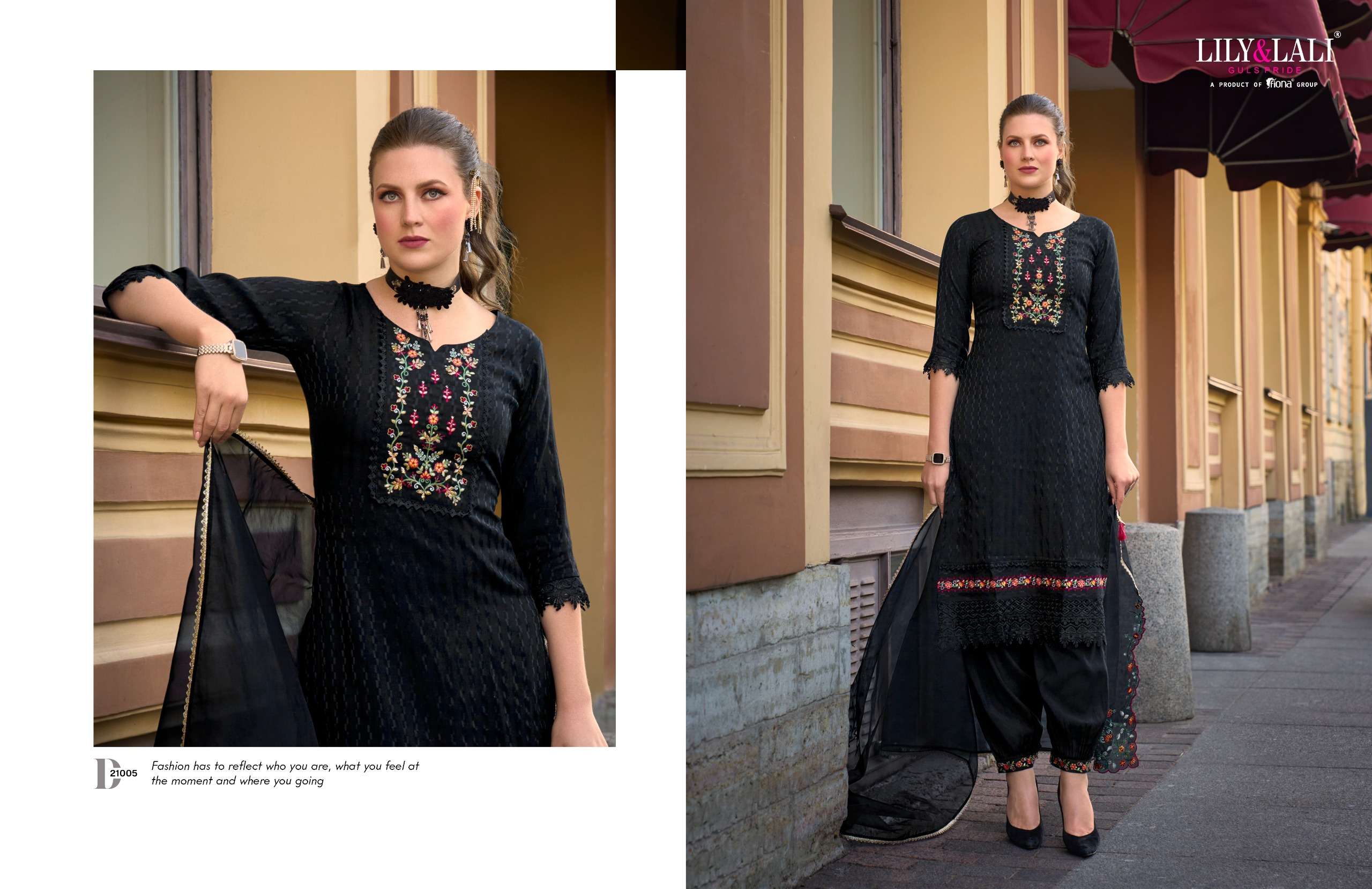 LILY AND LALI MEHWISH SILK JACQUARD READY MADE SUIT