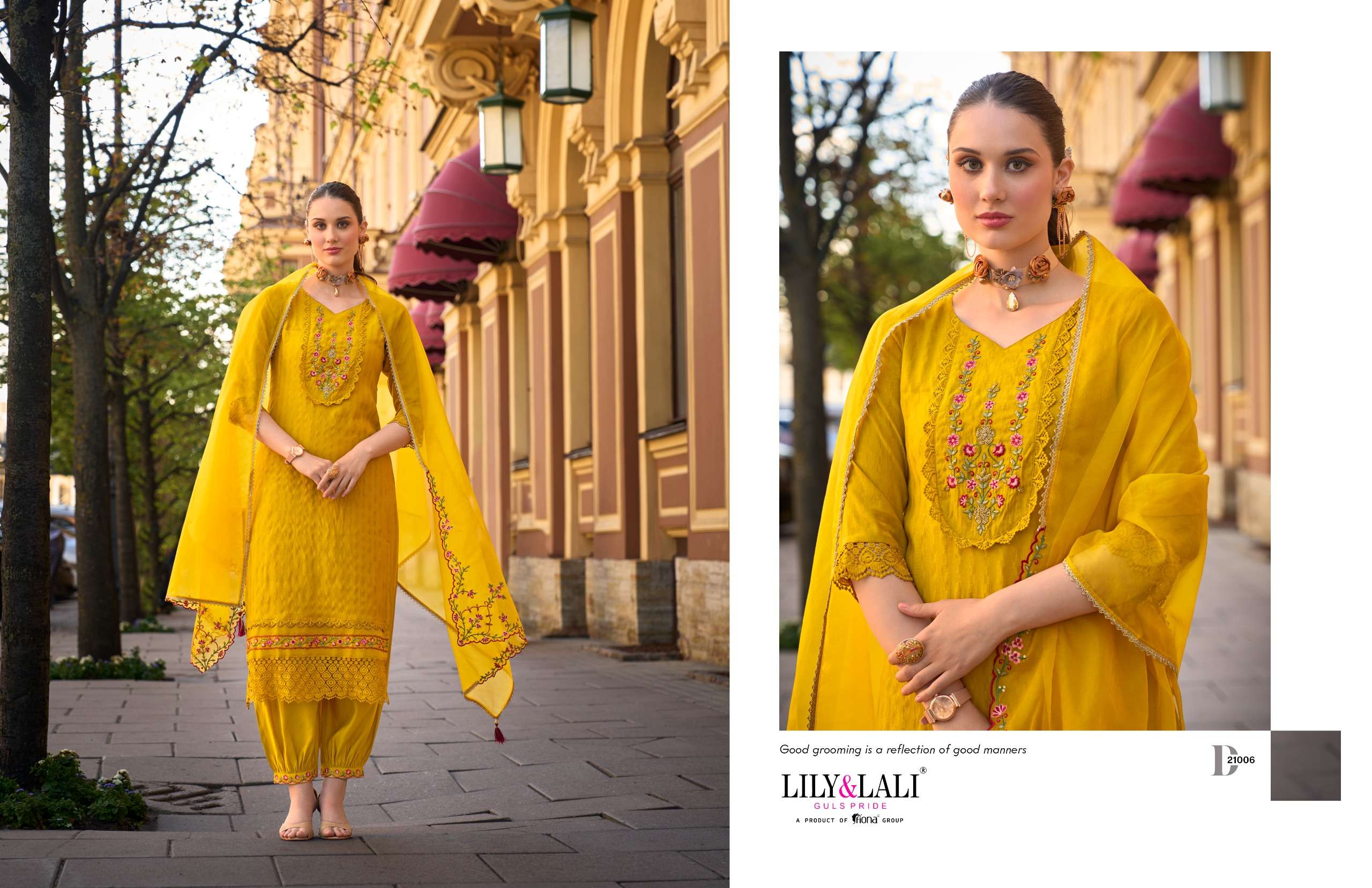 LILY AND LALI MEHWISH SILK JACQUARD READY MADE SUIT