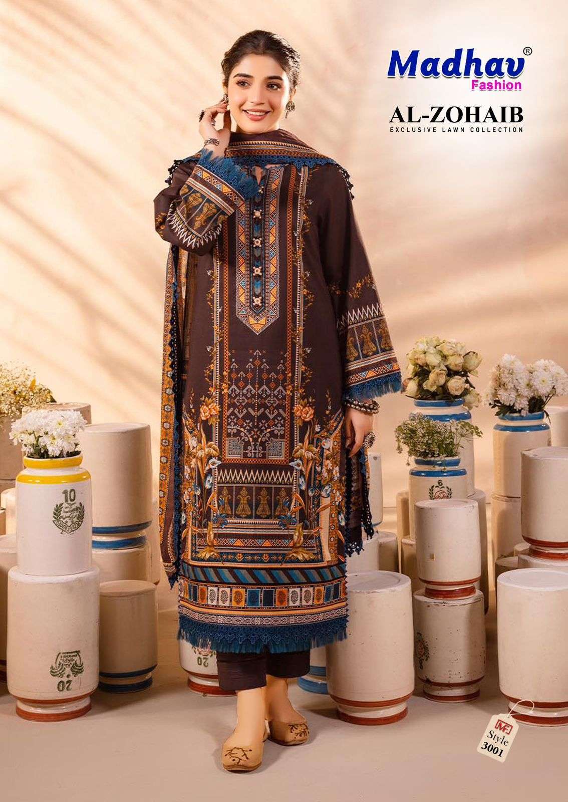 MADHAV FASHION AL ZOHAIB VOL 3 LAWN COTTON DIGITAL PRINT SUIT