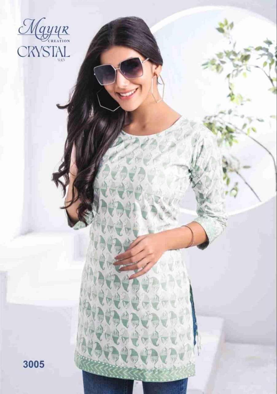  MAYUR CREATION CRYSTAL VOL 3 COTTON PRINTED SHORT KURTI