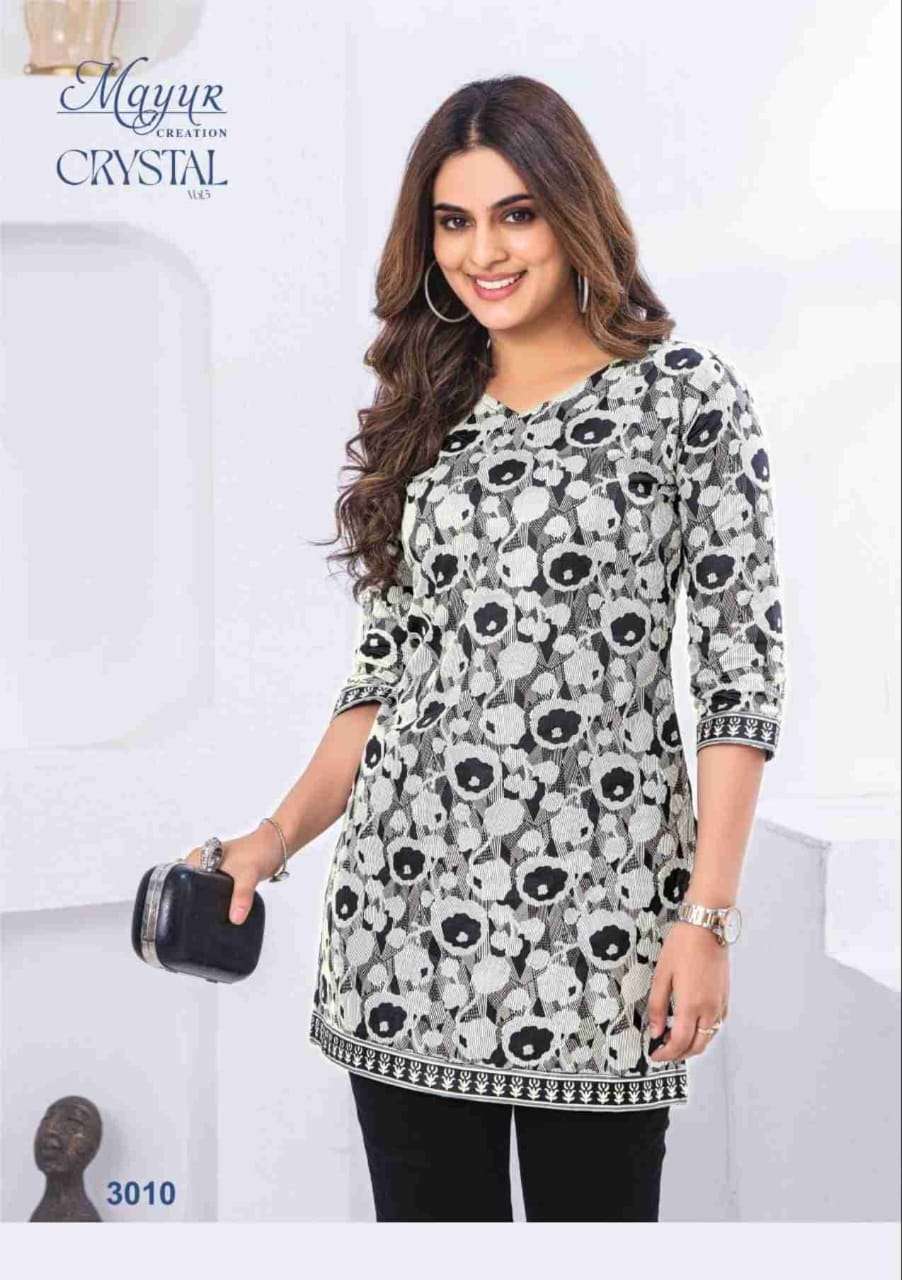 MAYUR CREATION CRYSTAL VOL 3 COTTON PRINTED SHORT KURTI