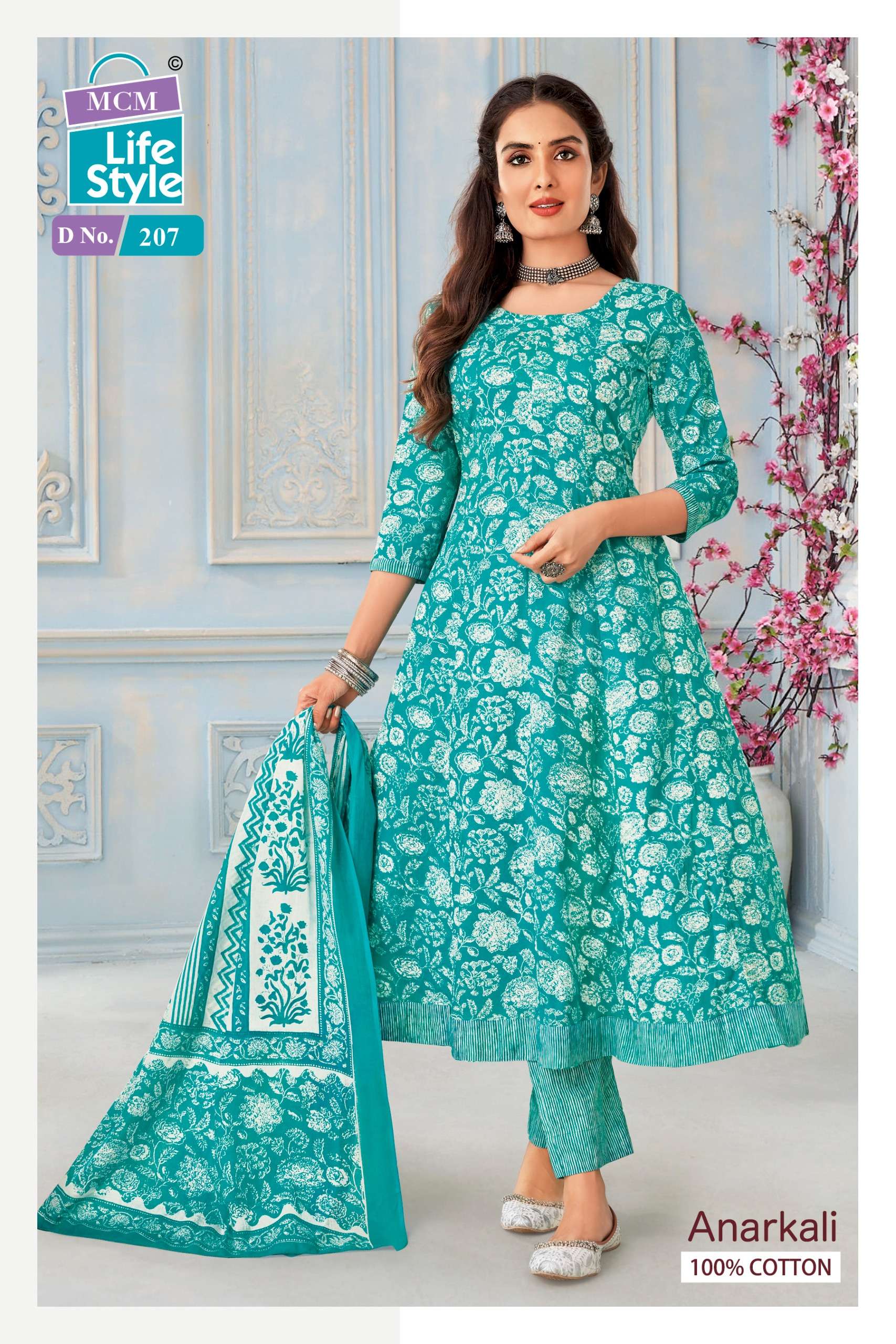 MCM LIFESTYLE ANARKALI VOL 2 COTTON PRINT KURTI COMBO SET 