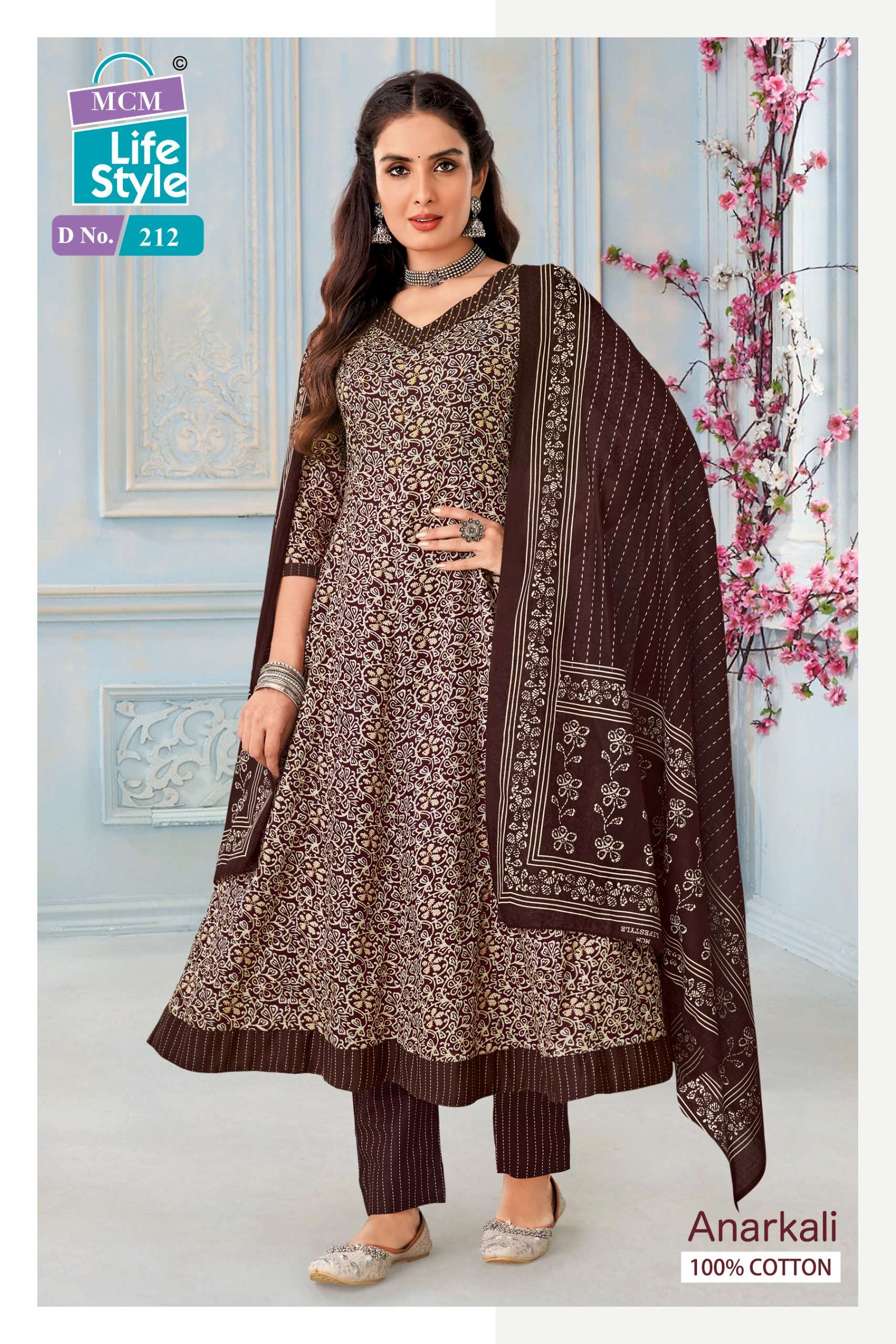 MCM LIFESTYLE ANARKALI VOL 2 COTTON PRINT KURTI COMBO SET 