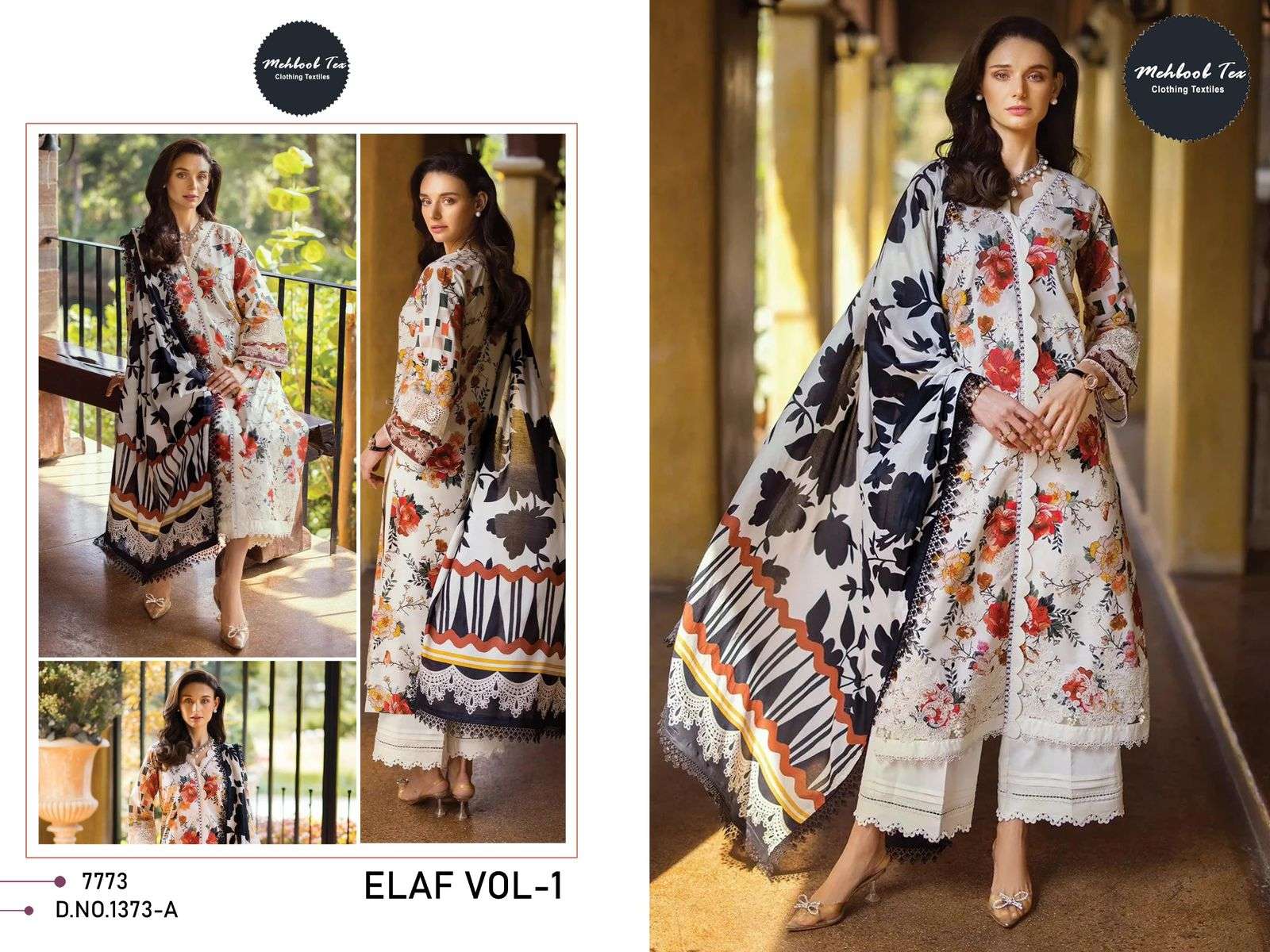 MEHBOOB TEX ELAF VOL 1 COTTON FANCY WORK SALWAR KAMEEZ 
