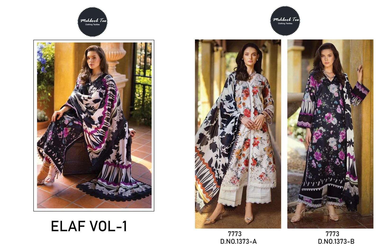 MEHBOOB TEX ELAF VOL 1 COTTON FANCY WORK SALWAR KAMEEZ 
