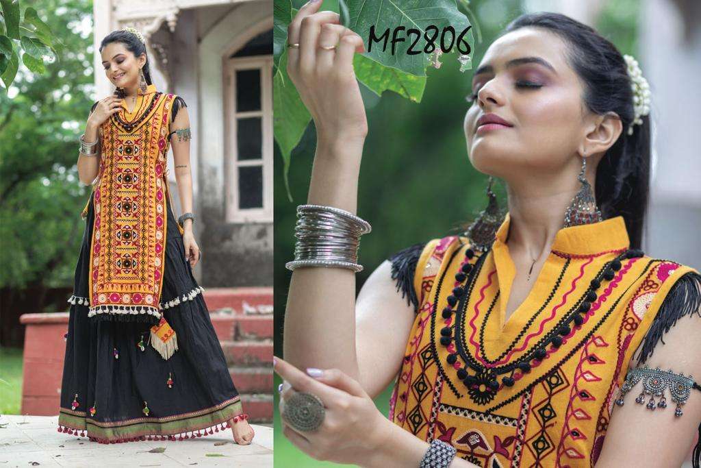 MESMORA ATRANGI KURTI WITH COLOURFUL SKIRT NAVRATRI WEAR COLLECTION