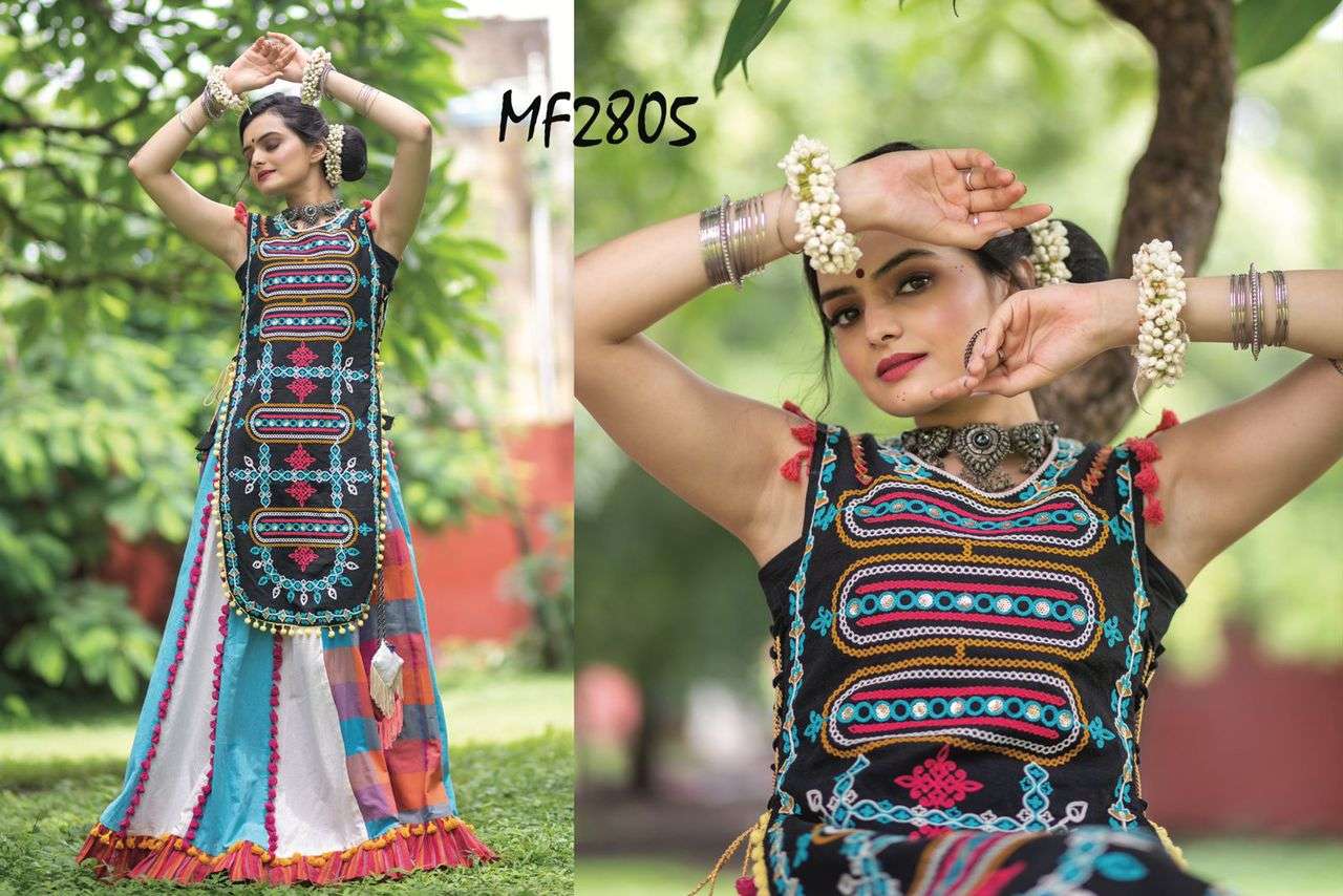 MESMORA ATRANGI KURTI WITH COLOURFUL SKIRT NAVRATRI WEAR COLLECTION