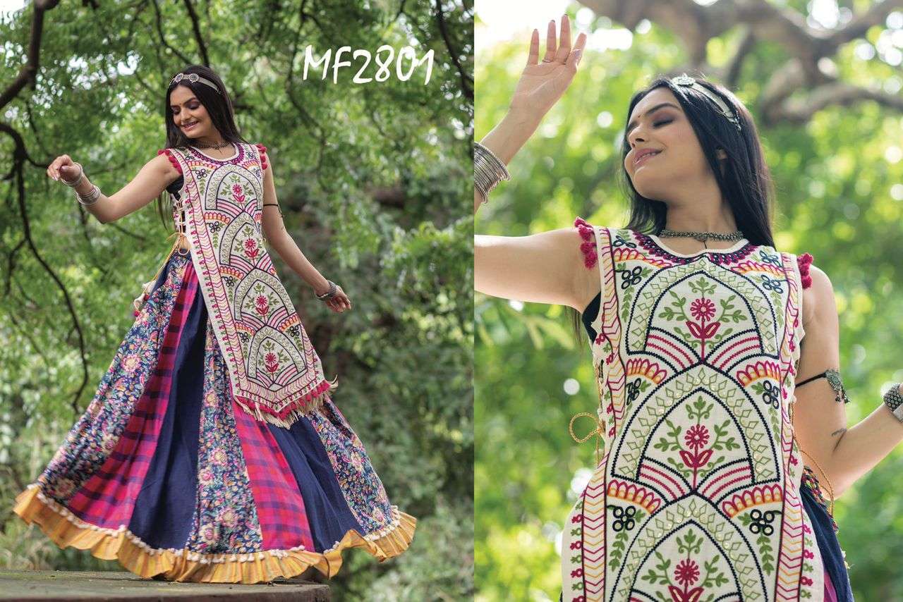 MESMORA ATRANGI KURTI WITH COLOURFUL SKIRT NAVRATRI WEAR COLLECTION