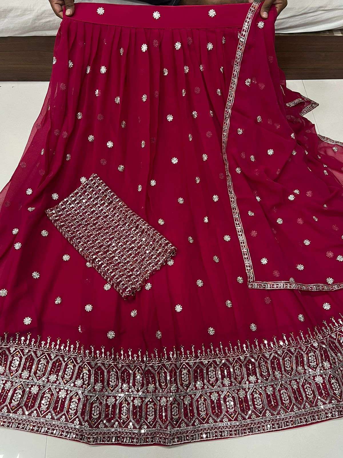 MF GULNAZ GEORGETTE EMBROIDERY DESIGNER LEHENGA CHOLI