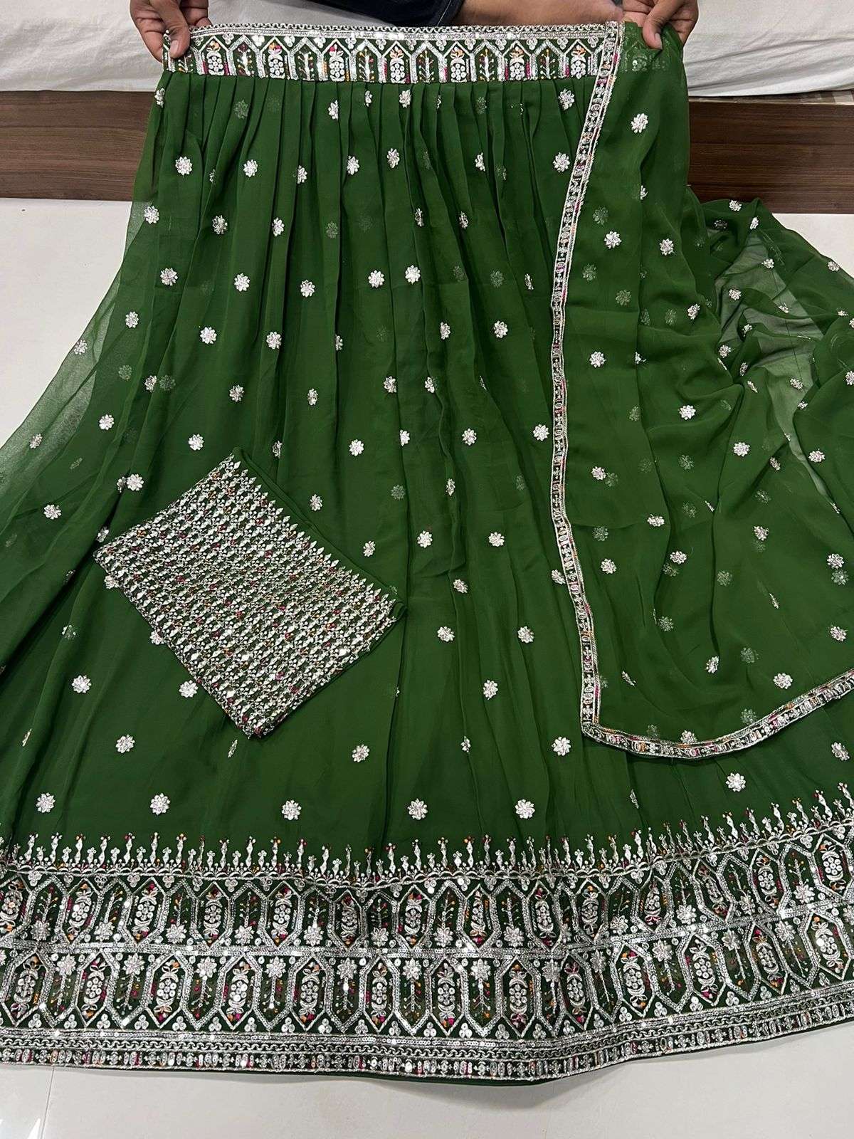MF GULNAZ GEORGETTE EMBROIDERY DESIGNER LEHENGA CHOLI
