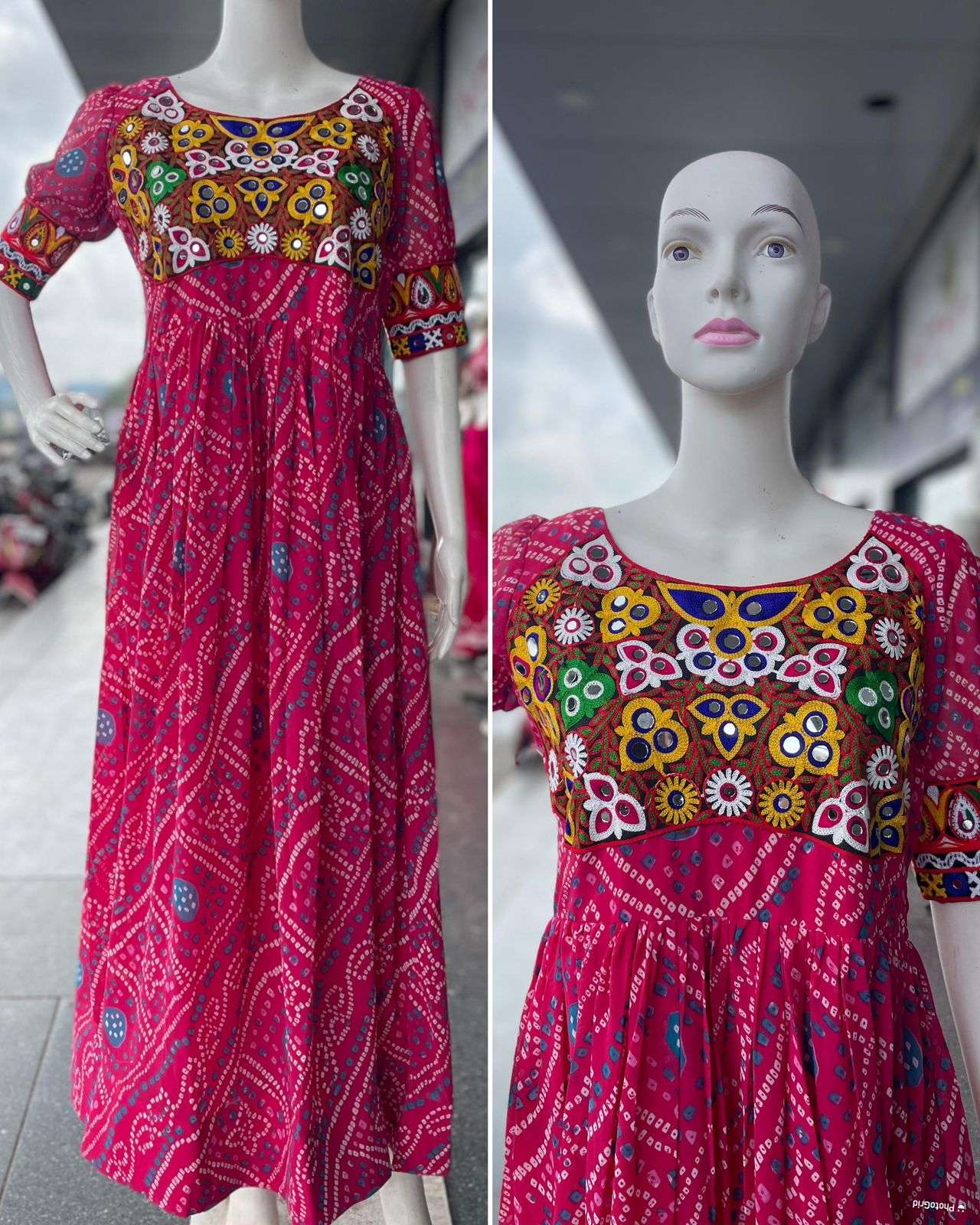 MF LEHARIYO GEORGETTE DESIGNER GOWN 