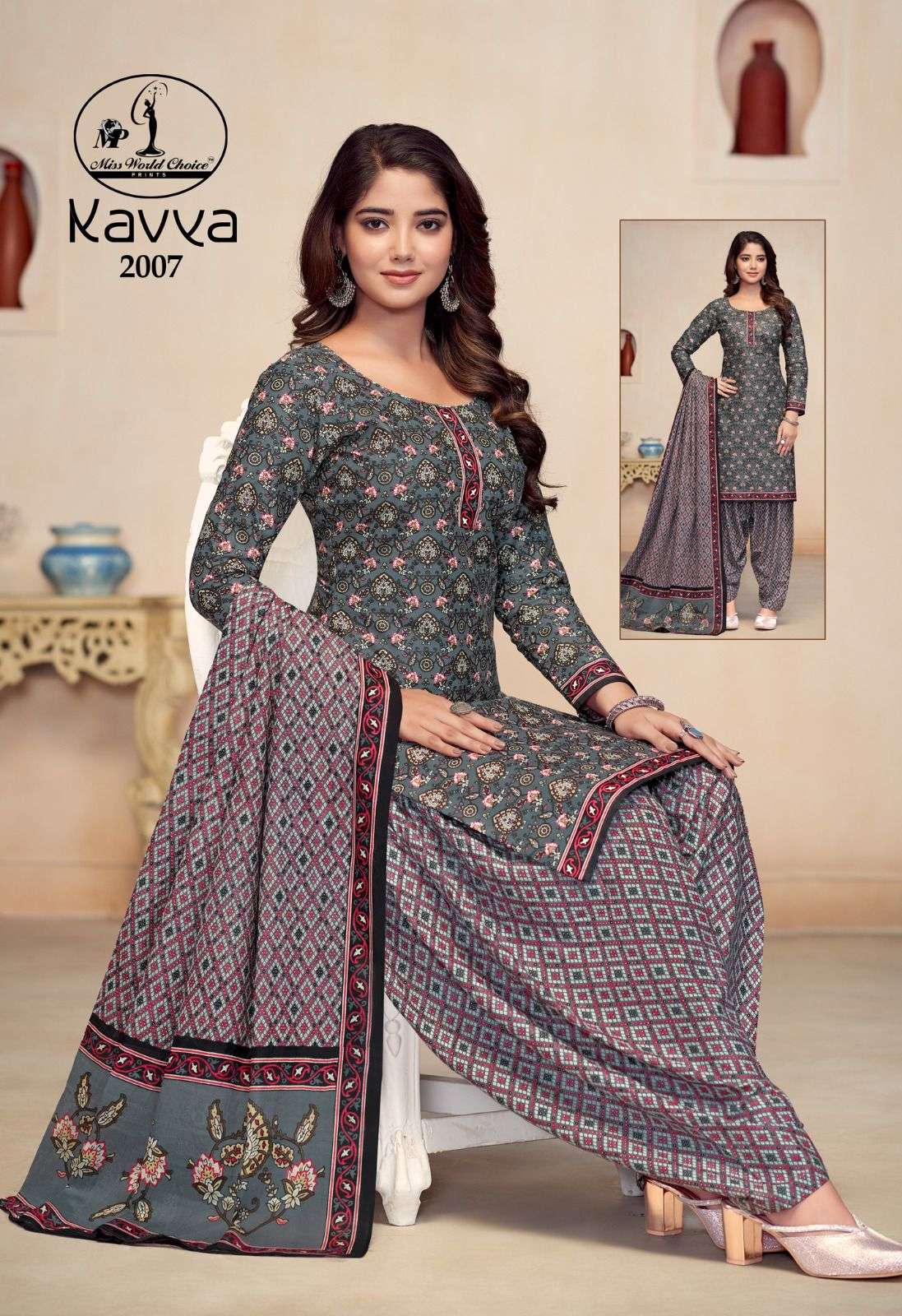 MISS WORLD KAVYA VOL 2 COTTON PATIYALA DRESS