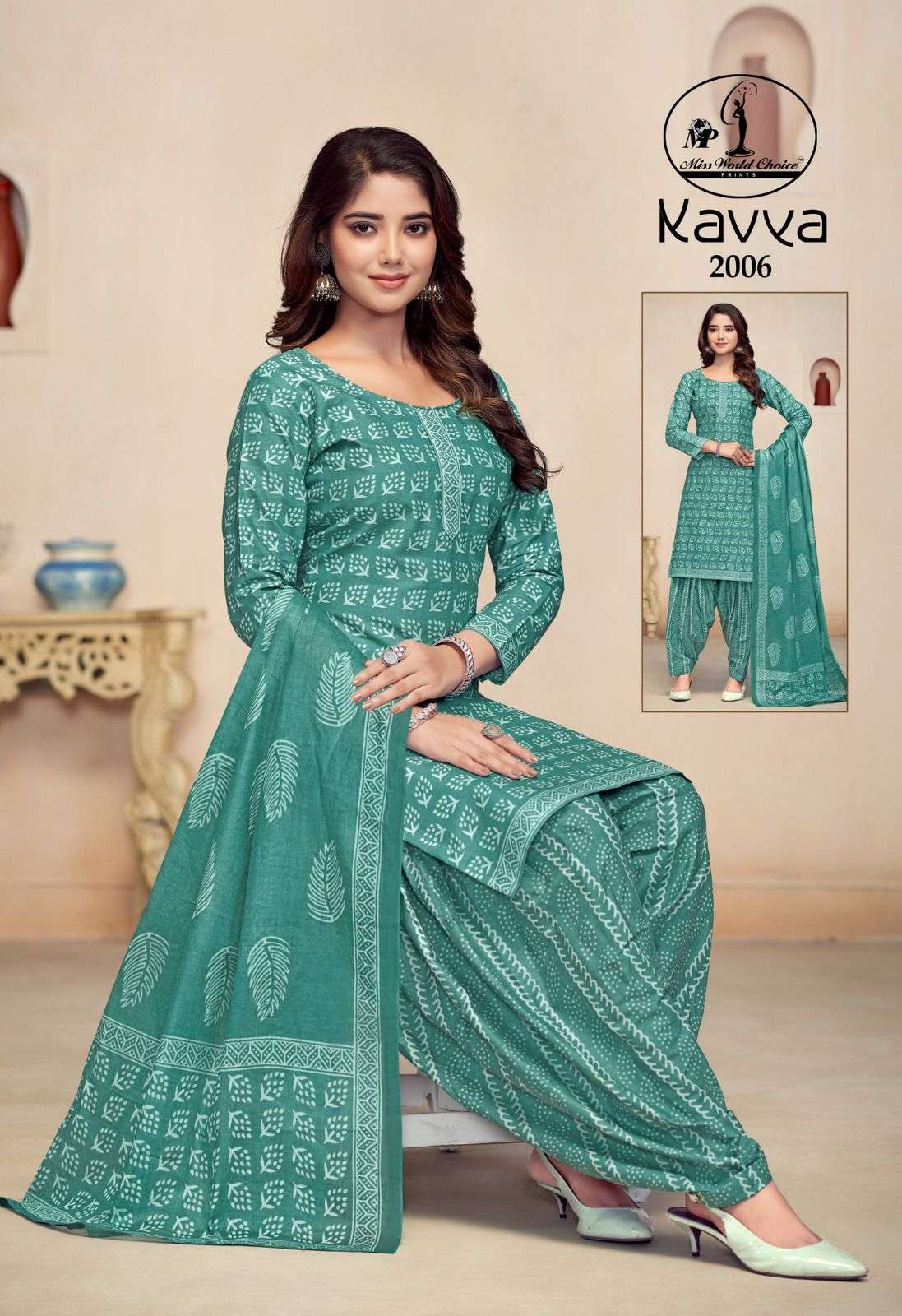 MISS WORLD KAVYA VOL 2 COTTON PATIYALA DRESS