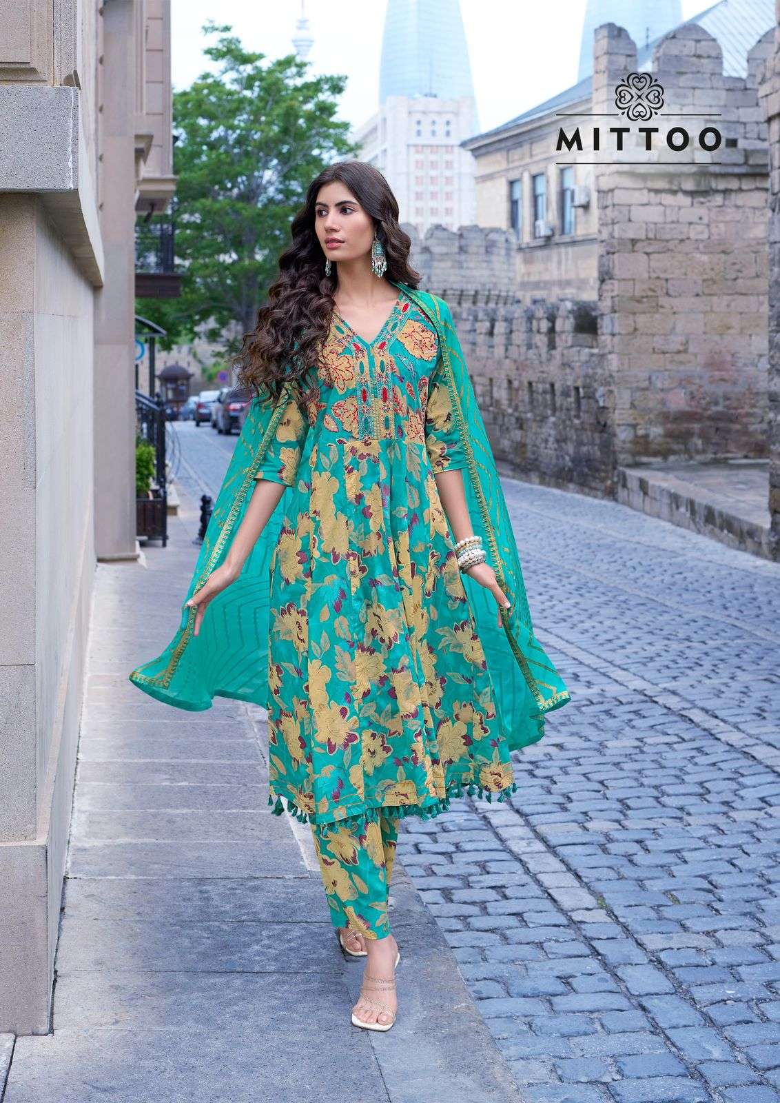 MITTOO MAANVI COTTON PRINT FANCY READY MADE LADIES SUIT