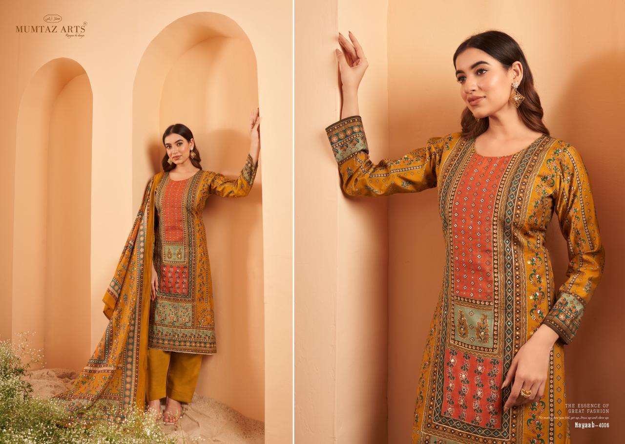  MUMTAZ ARTS NAYAAB VOL 2 VISCOSE EMBROIDERY WORK SUIT