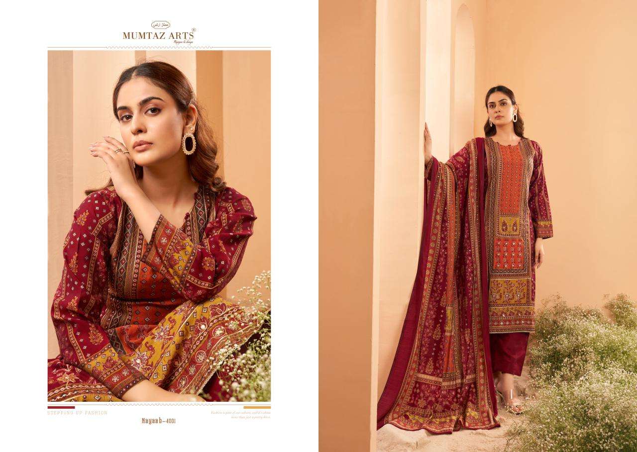  MUMTAZ ARTS NAYAAB VOL 2 VISCOSE EMBROIDERY WORK SUIT