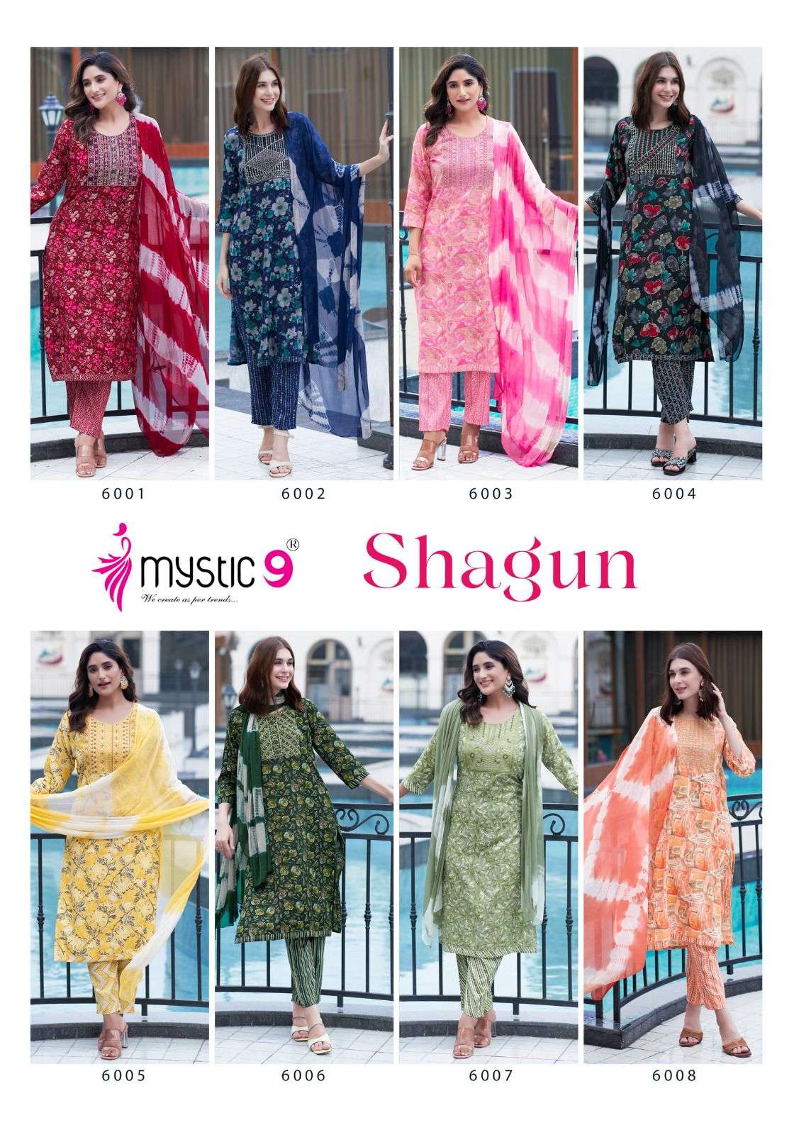 MYSTIC SHAGUN VOL 6 RAYON PRINT FANCY KURTI COMBO SET 