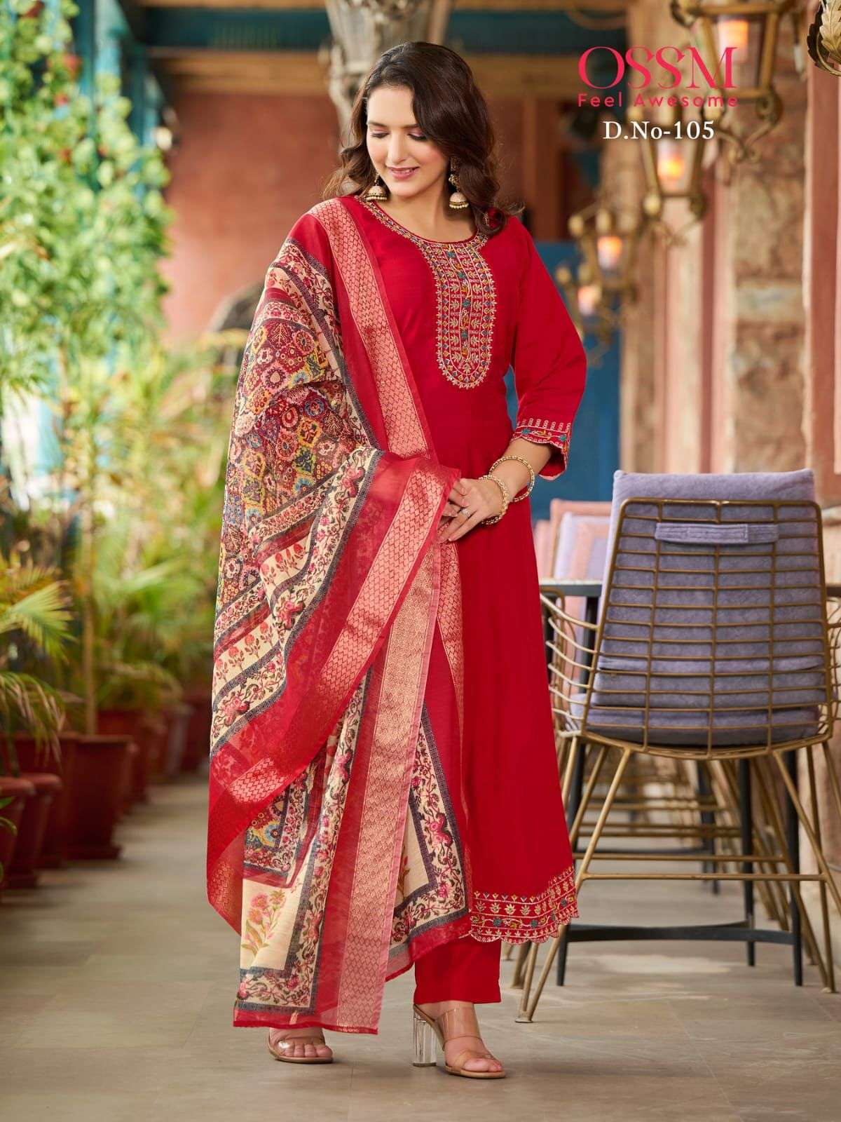 OSSM RESHAM VISCOSE FANCY NAIRA STYLE KURTI COMBO SET 
