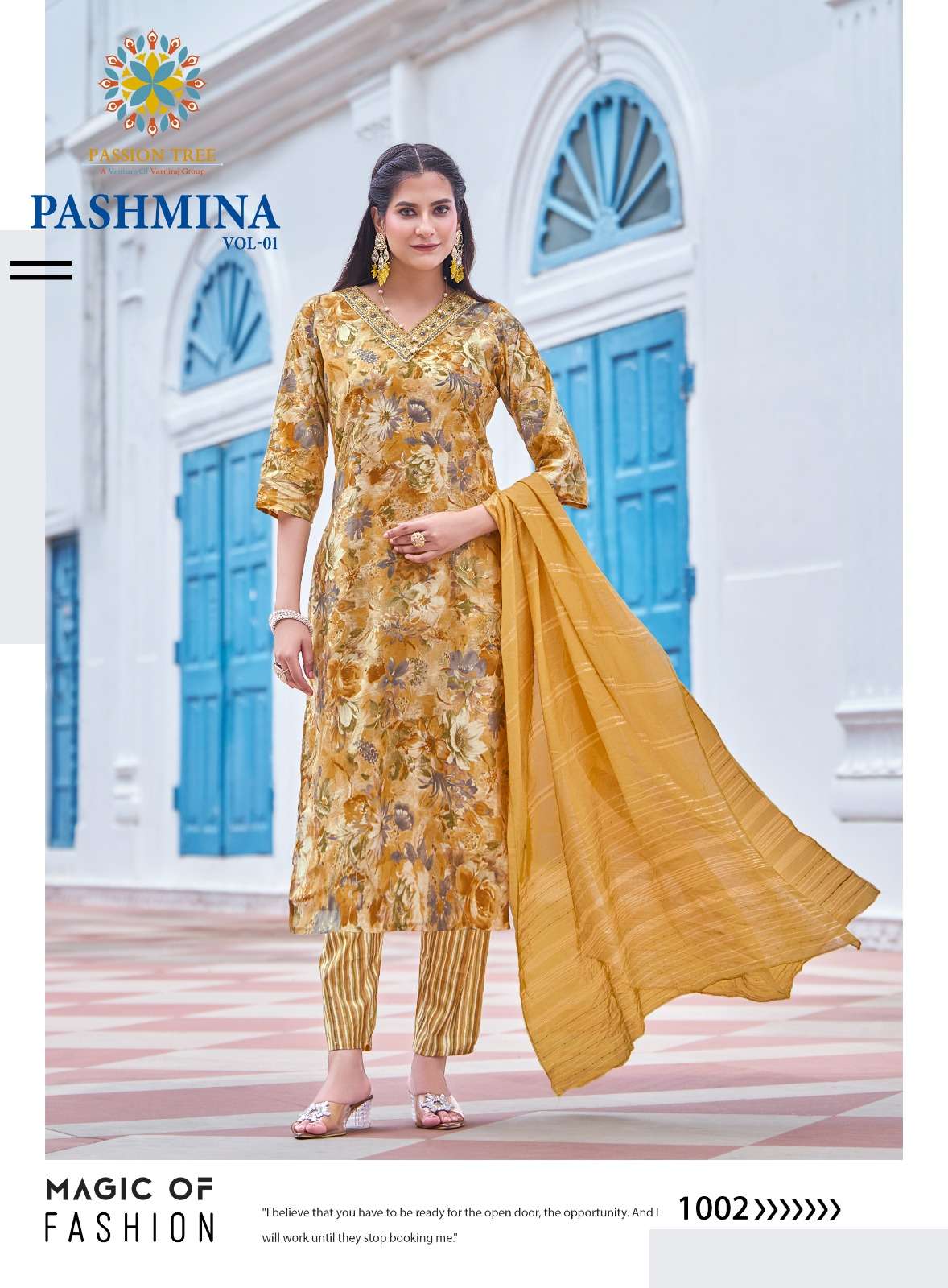 PASSION TREE PASHMINA VOL 1 MODAL PRINT FABRIC FANCY KURTI COMBO SET 