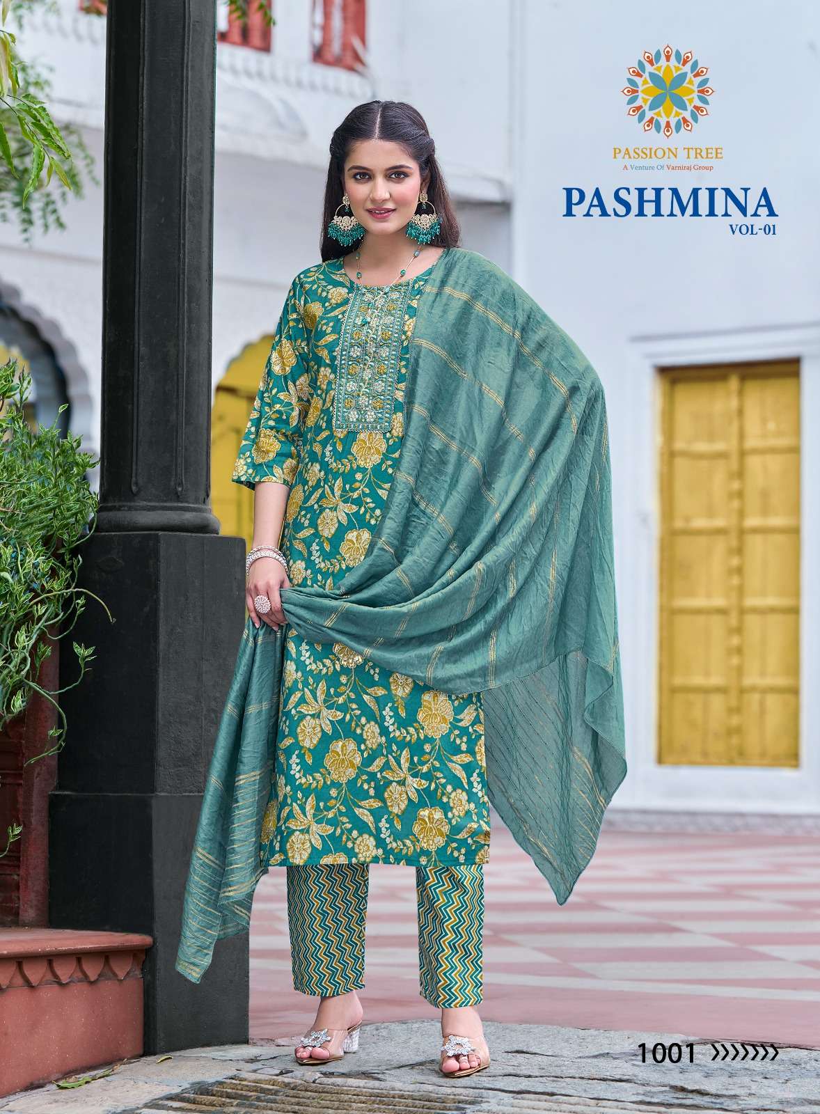 PASSION TREE PASHMINA VOL 1 MODAL PRINT FABRIC FANCY KURTI COMBO SET 