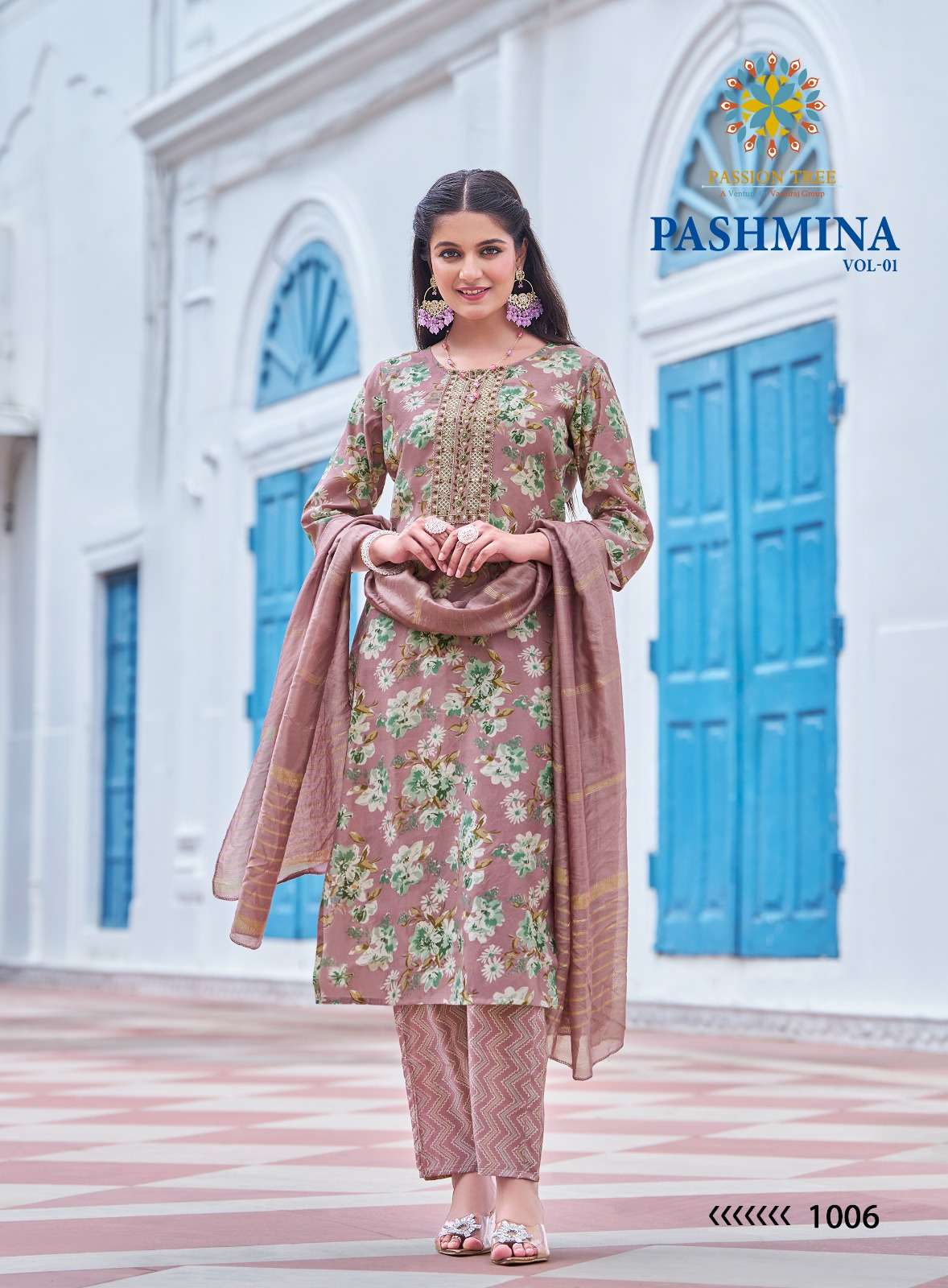 PASSION TREE PASHMINA VOL 1 MODAL PRINT FABRIC FANCY KURTI COMBO SET 