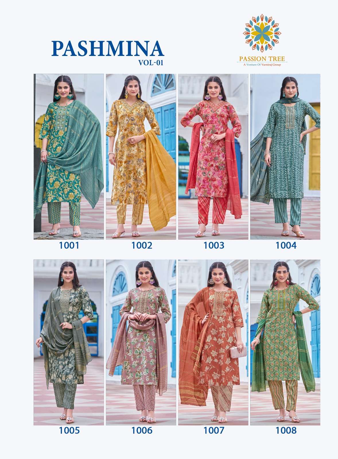 PASSION TREE PASHMINA VOL 1 MODAL PRINT FABRIC FANCY KURTI COMBO SET 
