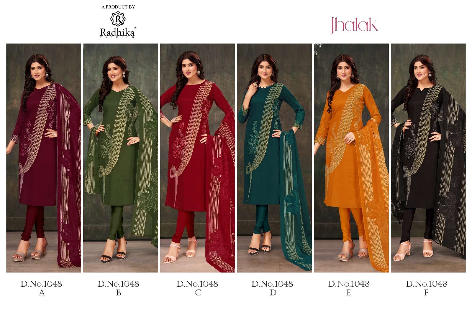 RADHIKA FAHION AZARA JHALAK JAM COTTON FANCY WORK SUIT