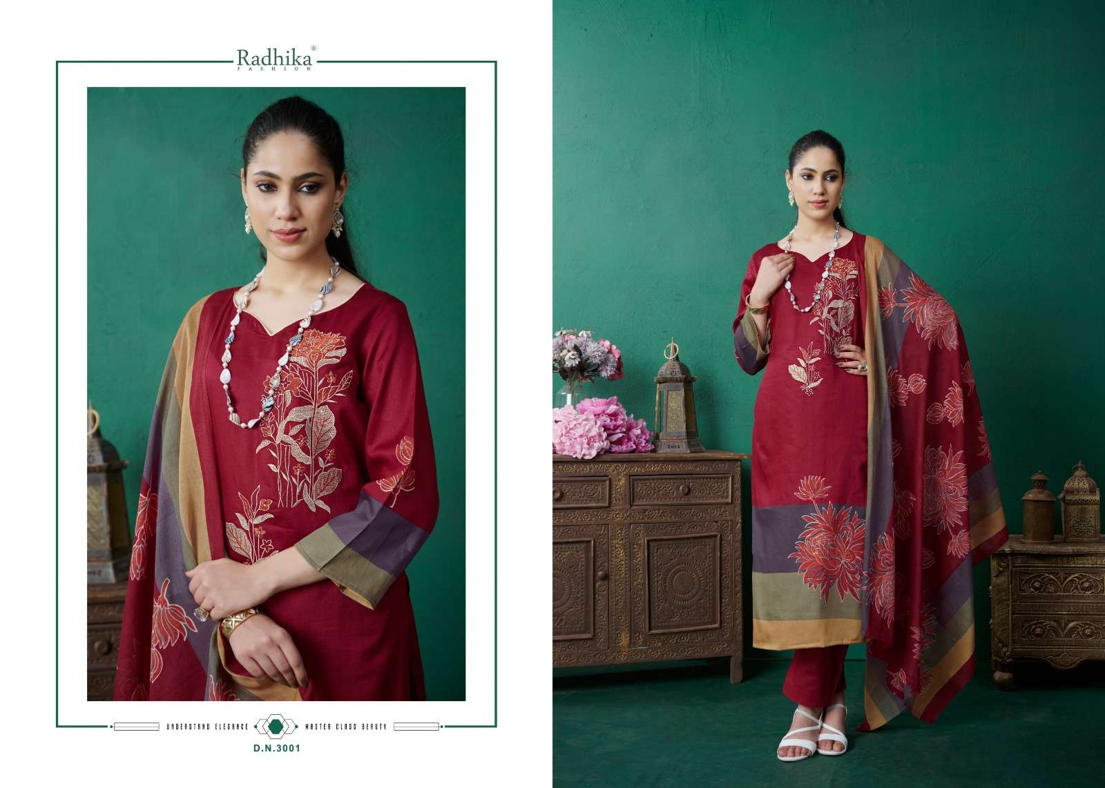 RADHIKA FASHION AZARA MAHEK JAM COTTON FANCY WORK SUIT