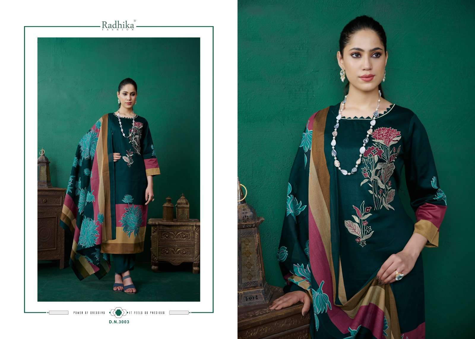 RADHIKA FASHION AZARA MAHEK JAM COTTON FANCY WORK SUIT