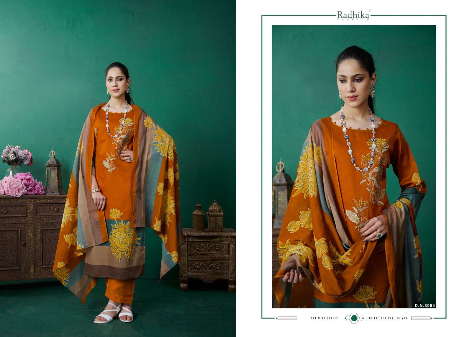 RADHIKA FASHION AZARA MAHEK JAM COTTON FANCY WORK SUIT