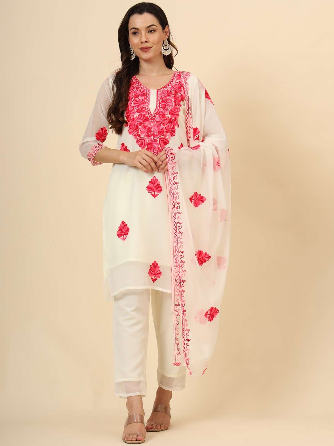 RAJLAXMI LUCKNOWI WORK FANCY KURTI COMBO SET 