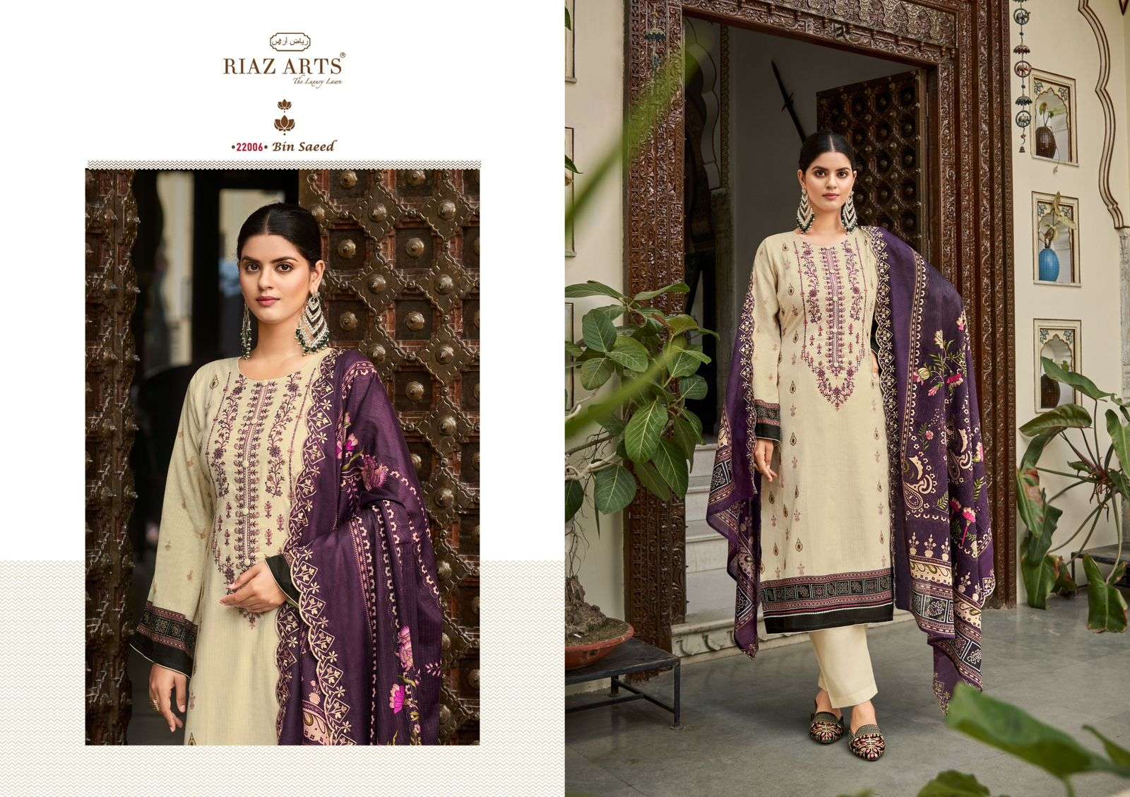  RIAZ ARTS BIN SAEED COTTON DIGITAL PRINT WITH WORK SUIT