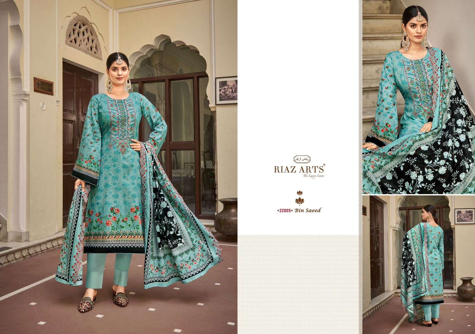  RIAZ ARTS BIN SAEED COTTON DIGITAL PRINT WITH WORK SUIT